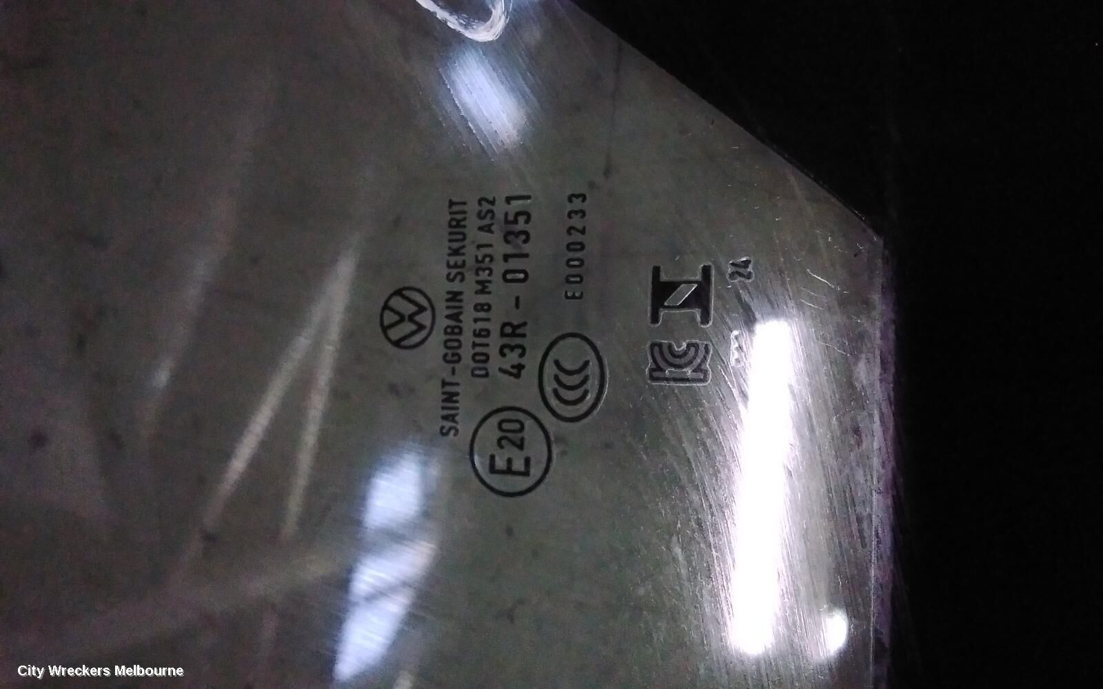 VOLKSWAGEN GOLF 2024 Left Rear 1/4 Door Glass