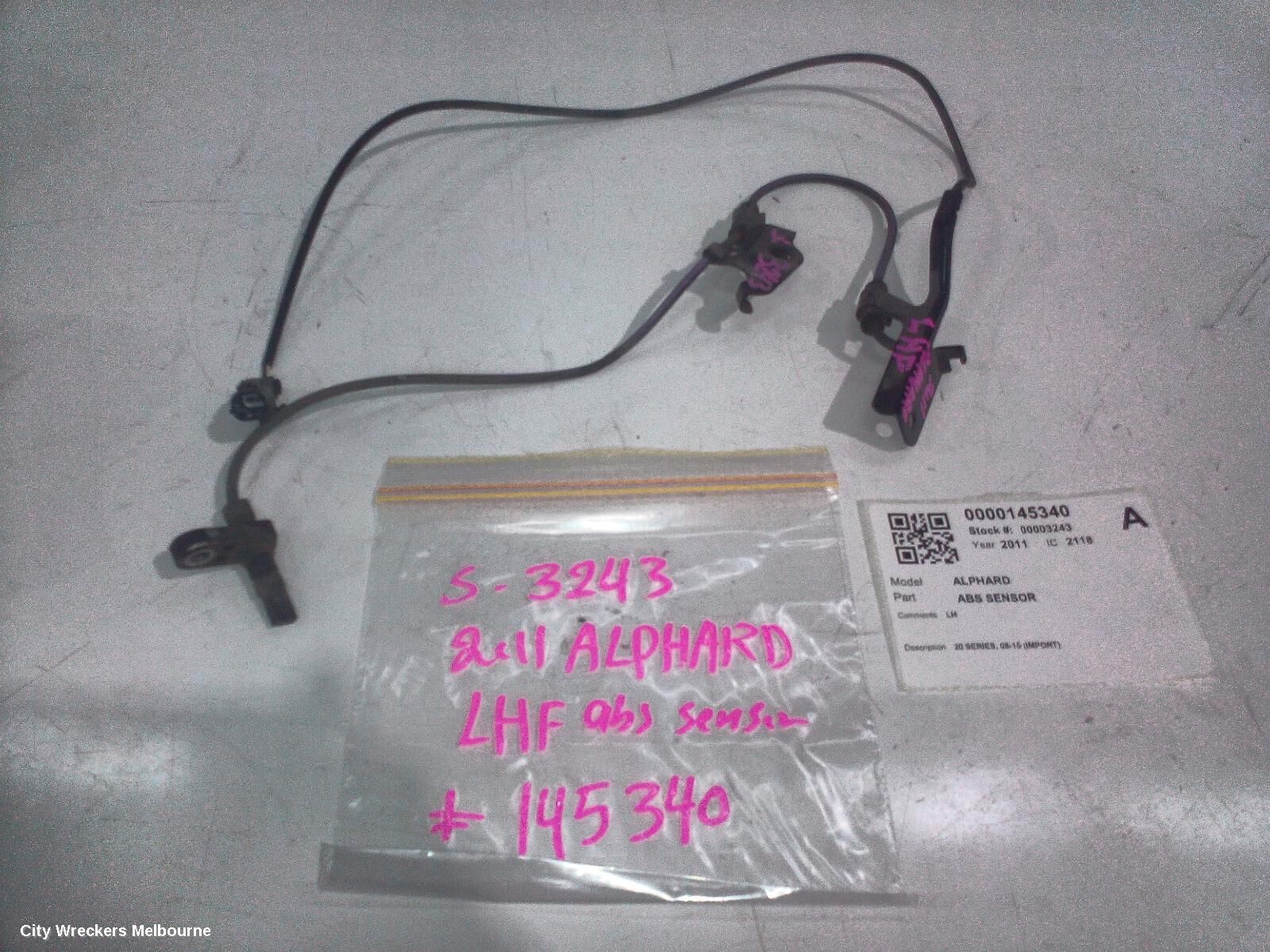 TOYOTA ALPHARD 2011 Abs Sensor