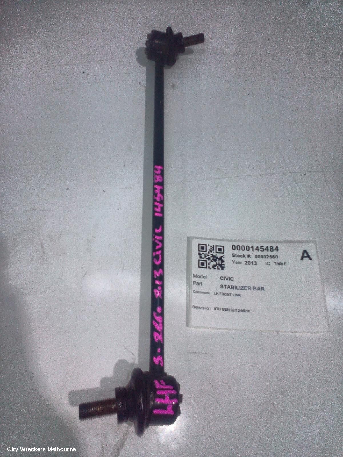 HONDA CIVIC 2013 Stabiliser Bar
