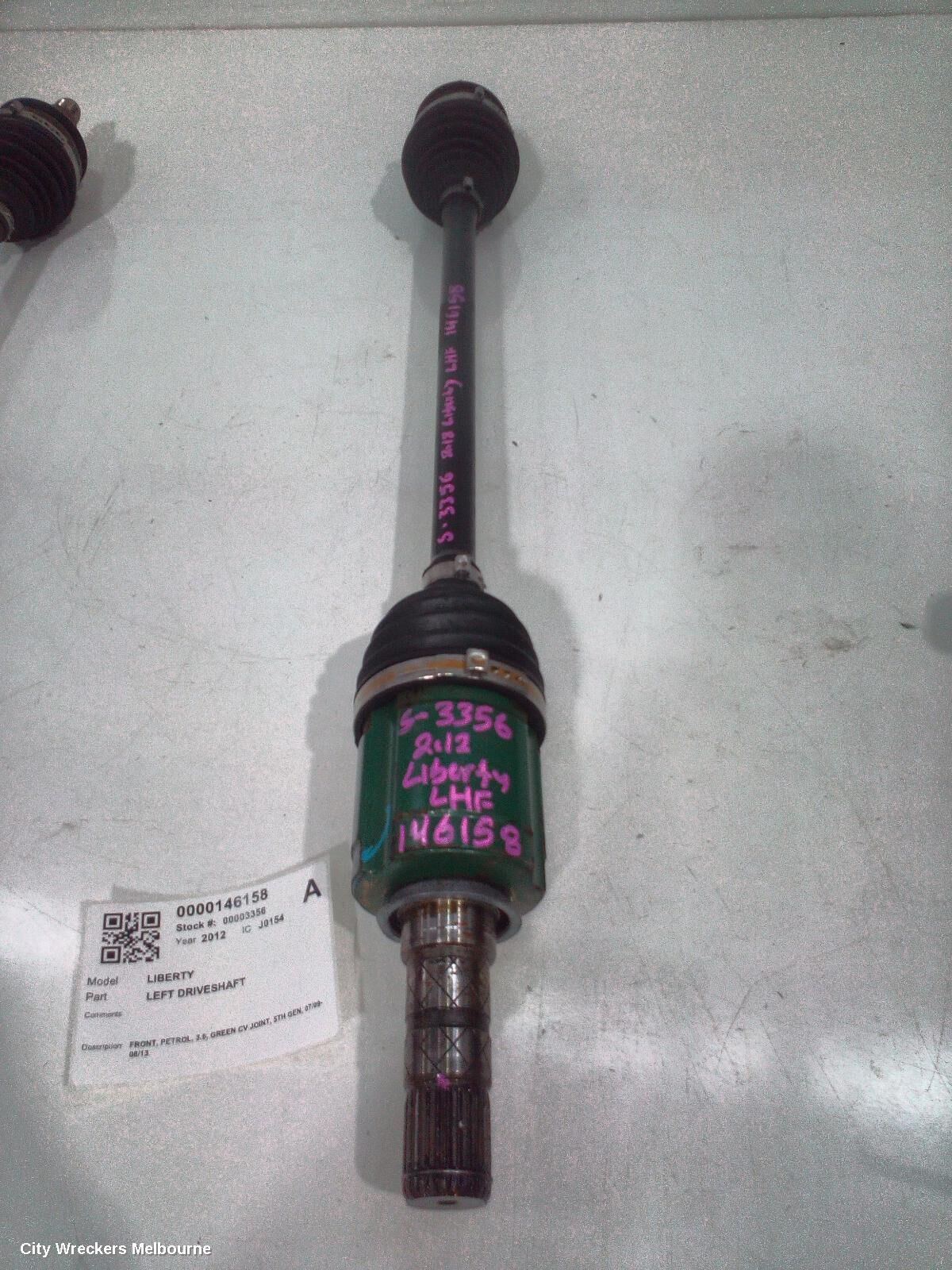 SUBARU LIBERTY 2012 Left Driveshaft