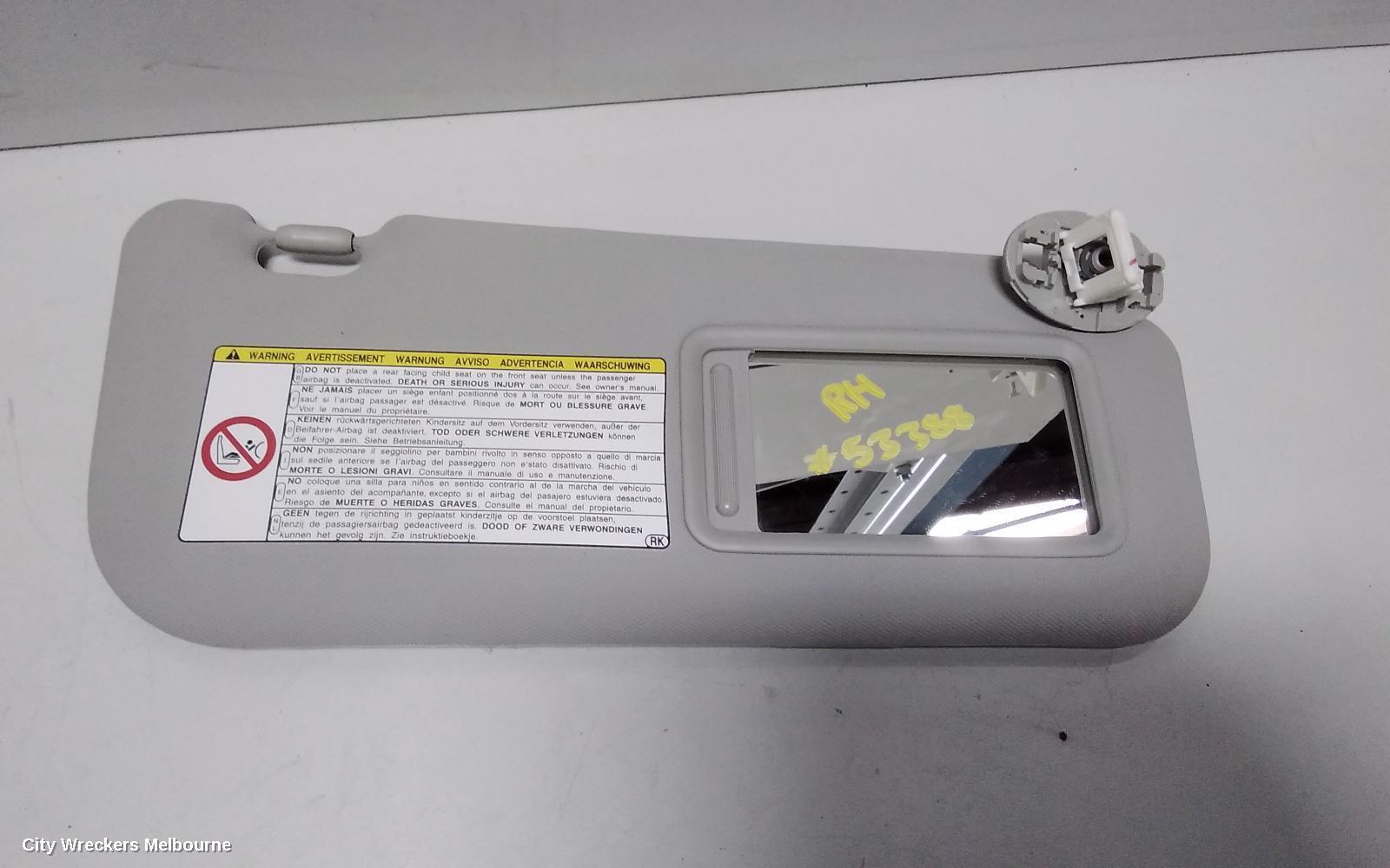 TOYOTA COROLLA 2009 Sunvisor