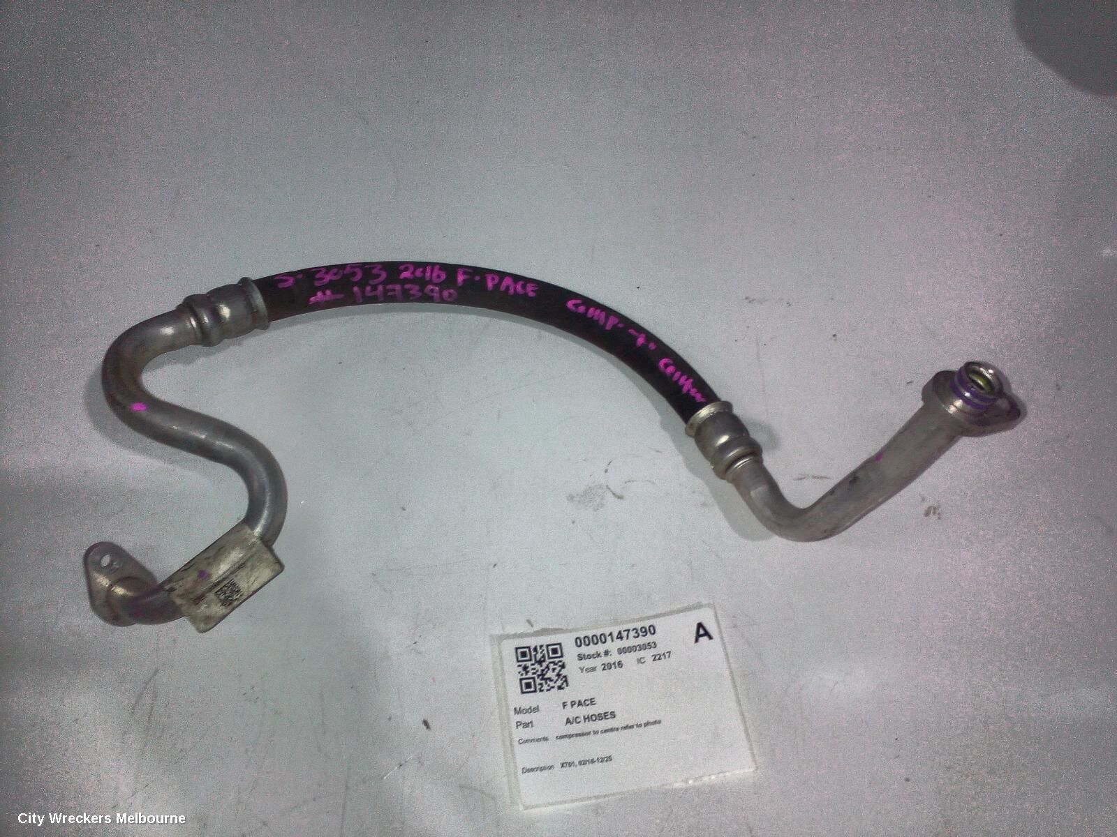 JAGUAR F PACE 2016 A/C Hoses