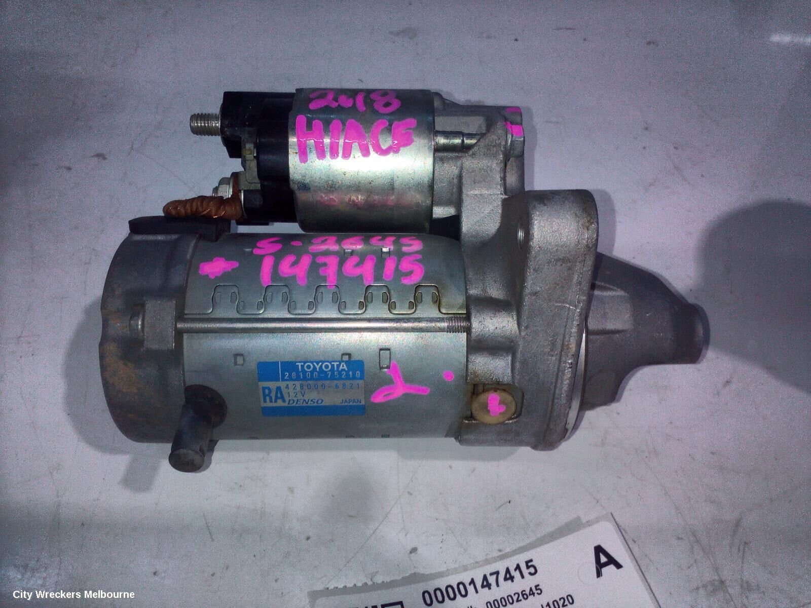 TOYOTA HIACE 2018 Starter