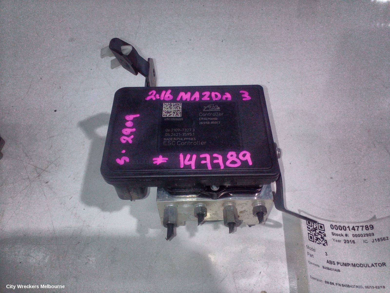 MAZDA 3 2016 Abs Pump/Modulator