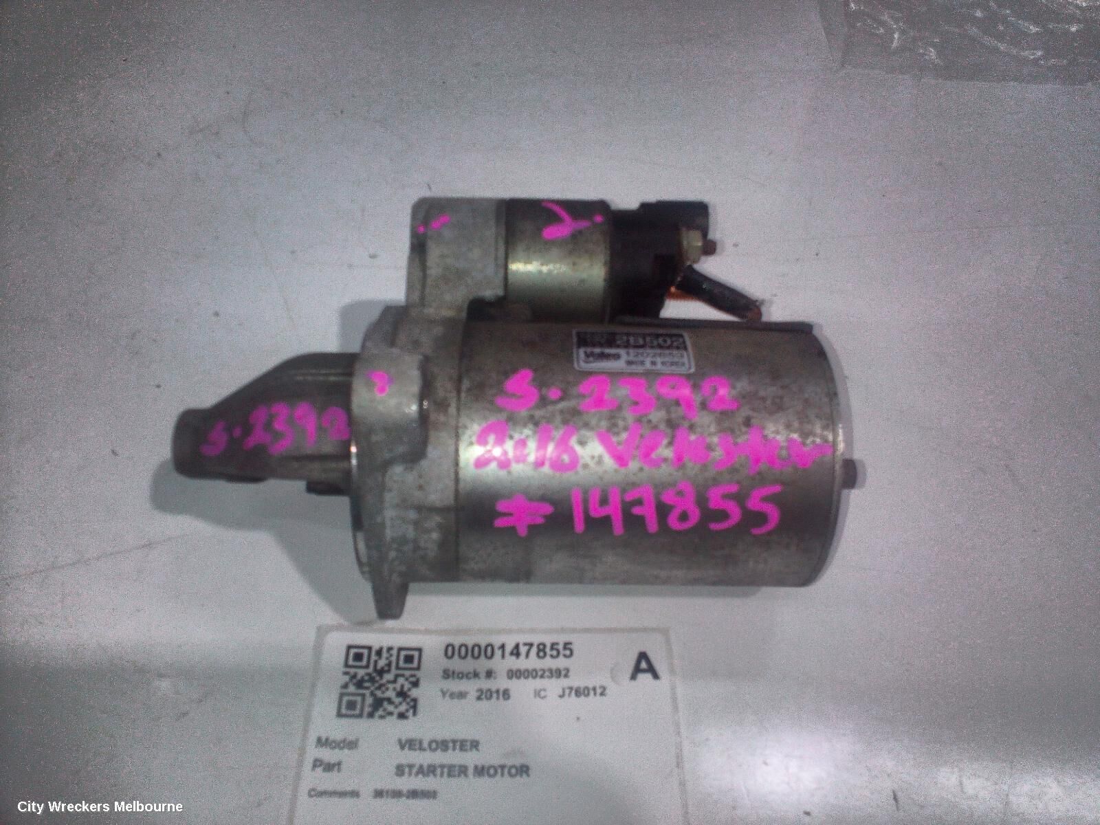 HYUNDAI VELOSTER 2016 Starter