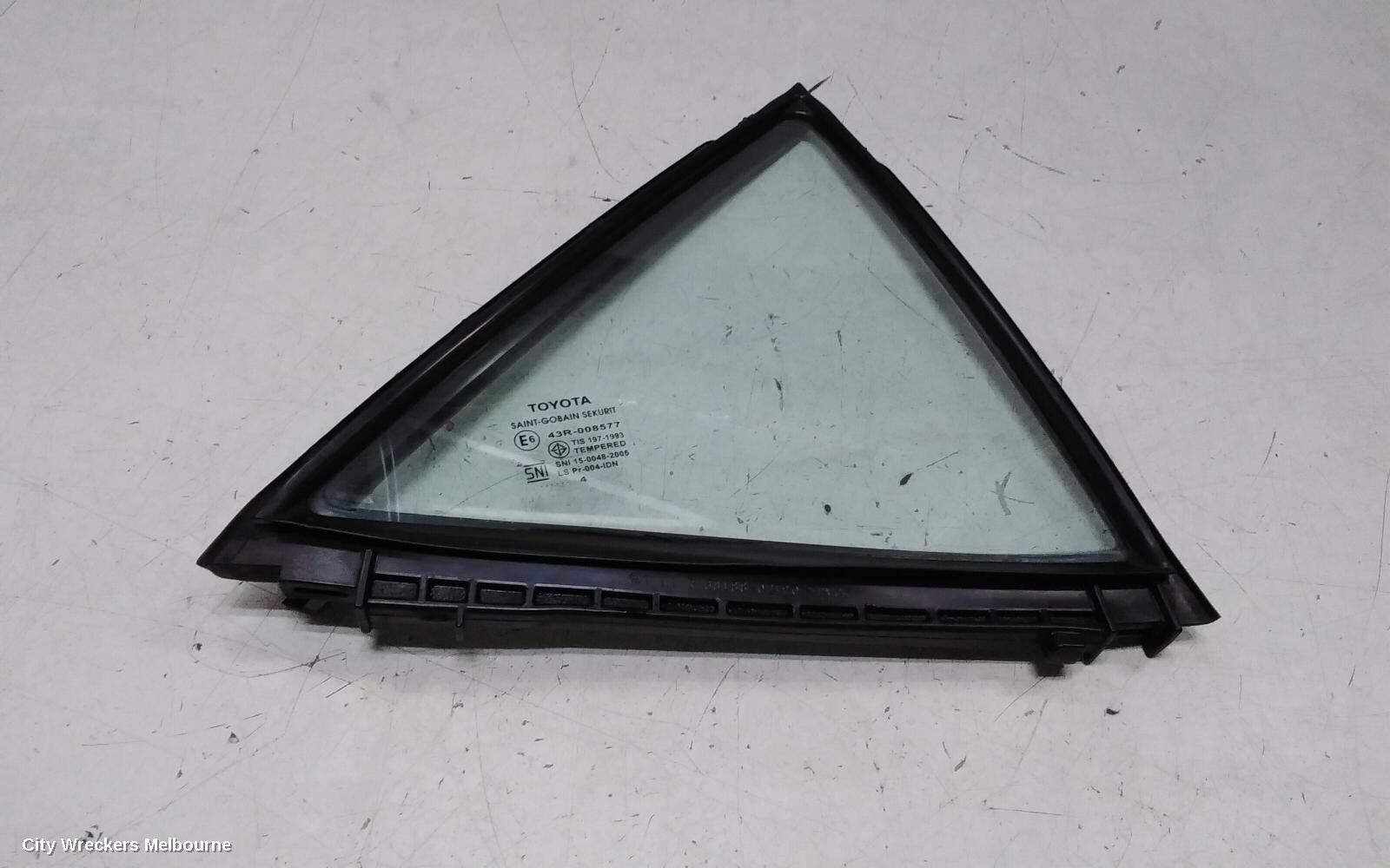 TOYOTA COROLLA 2014 Right Rear 1/4 Door Glass