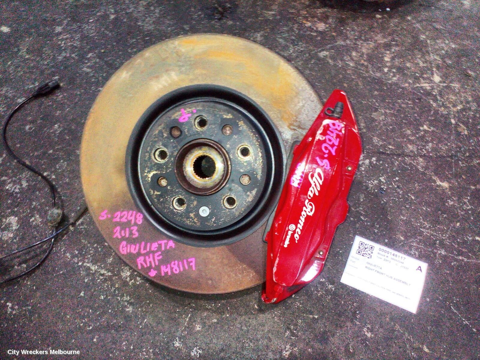 ALFA ROMEO GIULIETTA 2013 Right Front Hub Assembly