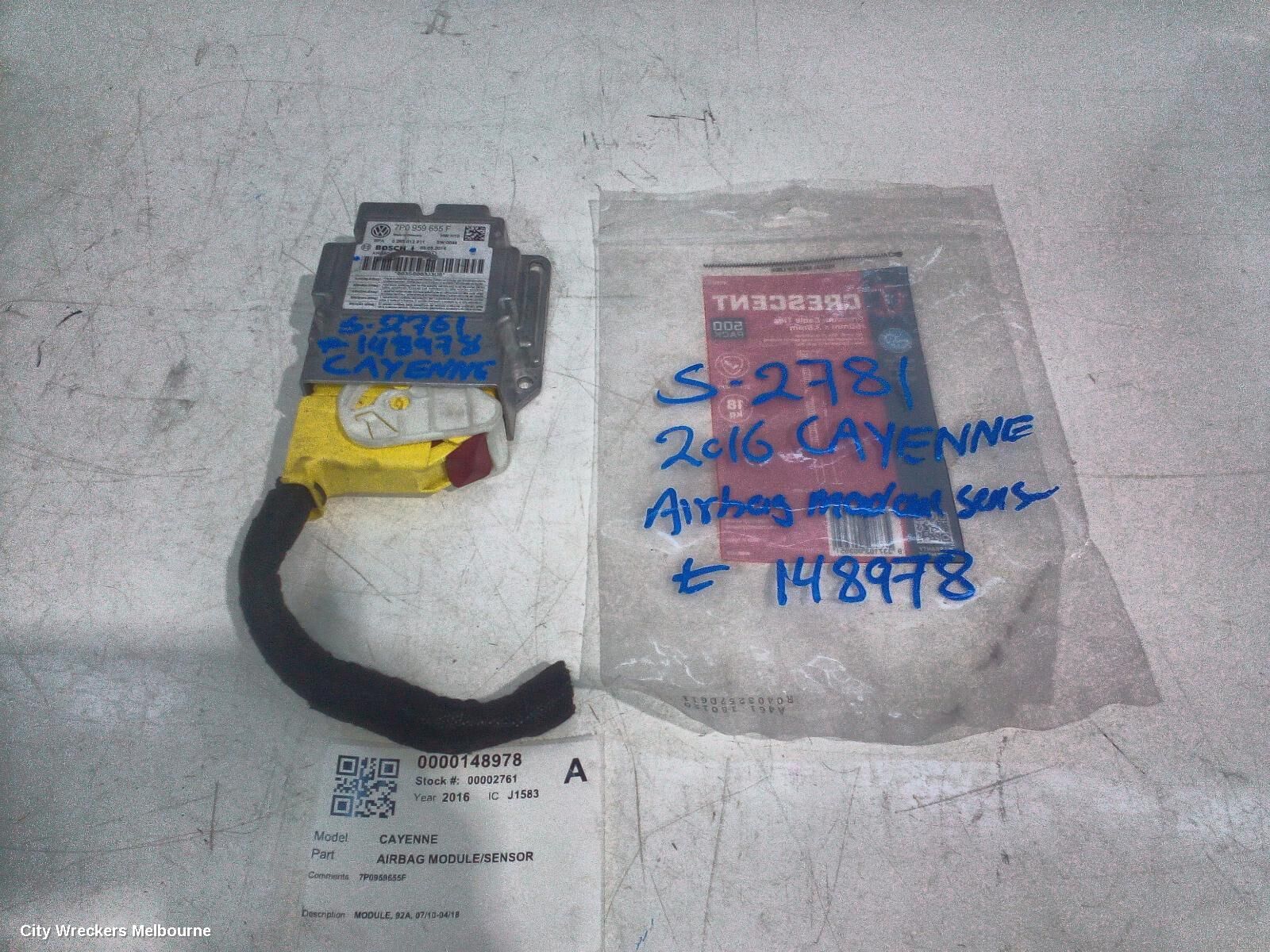 PORSCHE CAYENNE 2016 Airbag Module/Sensor