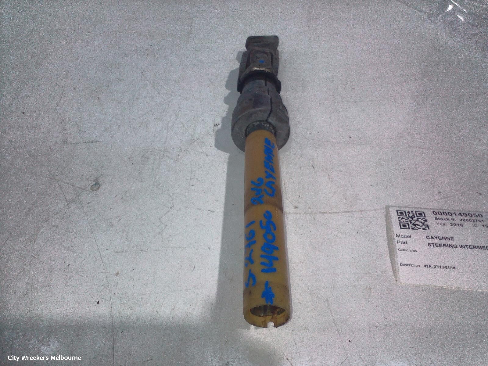 PORSCHE CAYENNE 2016 STEERING INTERMEDIATE SHAFT