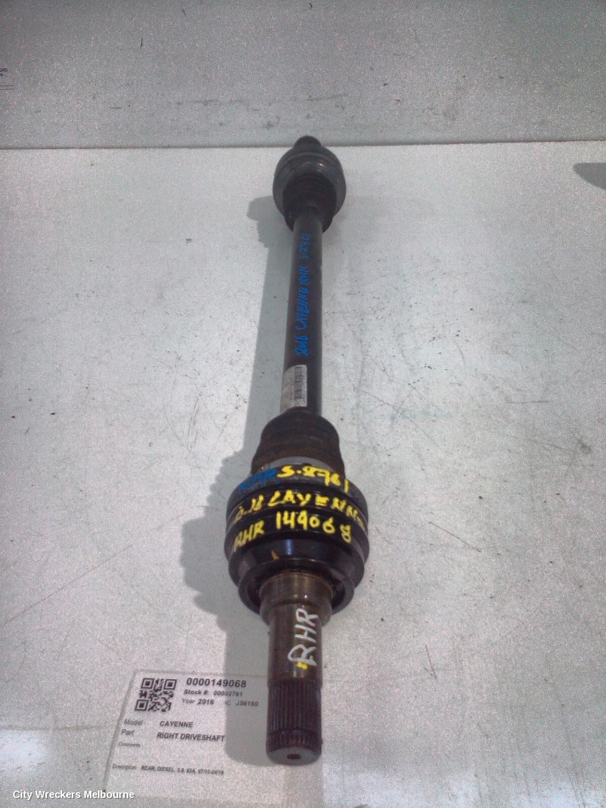 PORSCHE CAYENNE 2016 Right Driveshaft