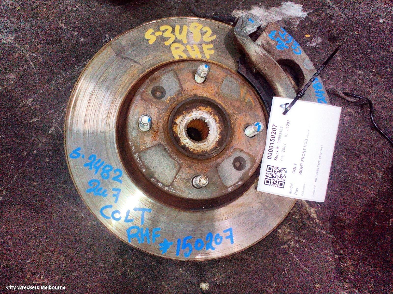 MITSUBISHI COLT 2007 Right Front Hub Assembly
