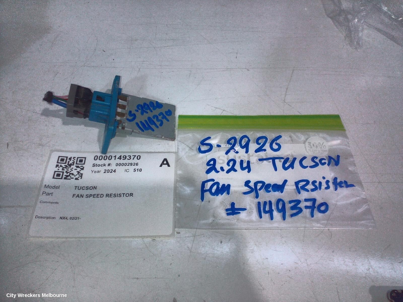 HYUNDAI TUCSON 2024 Fan Speed Resistor