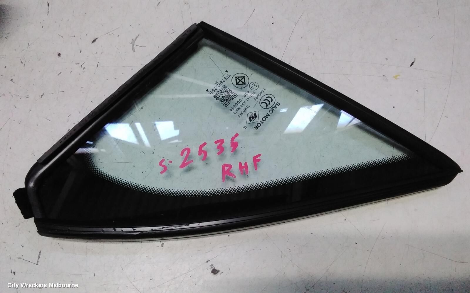 MG MG3 2022 Right Front 1/4 Door Glass