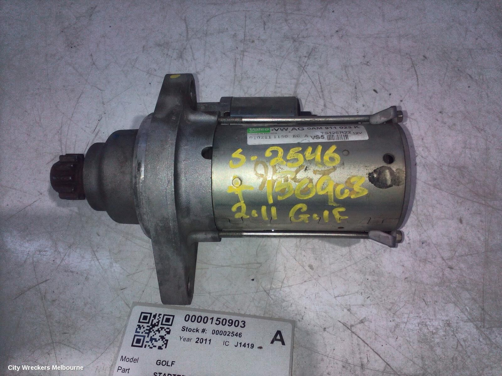 VOLKSWAGEN GOLF 2011 Starter