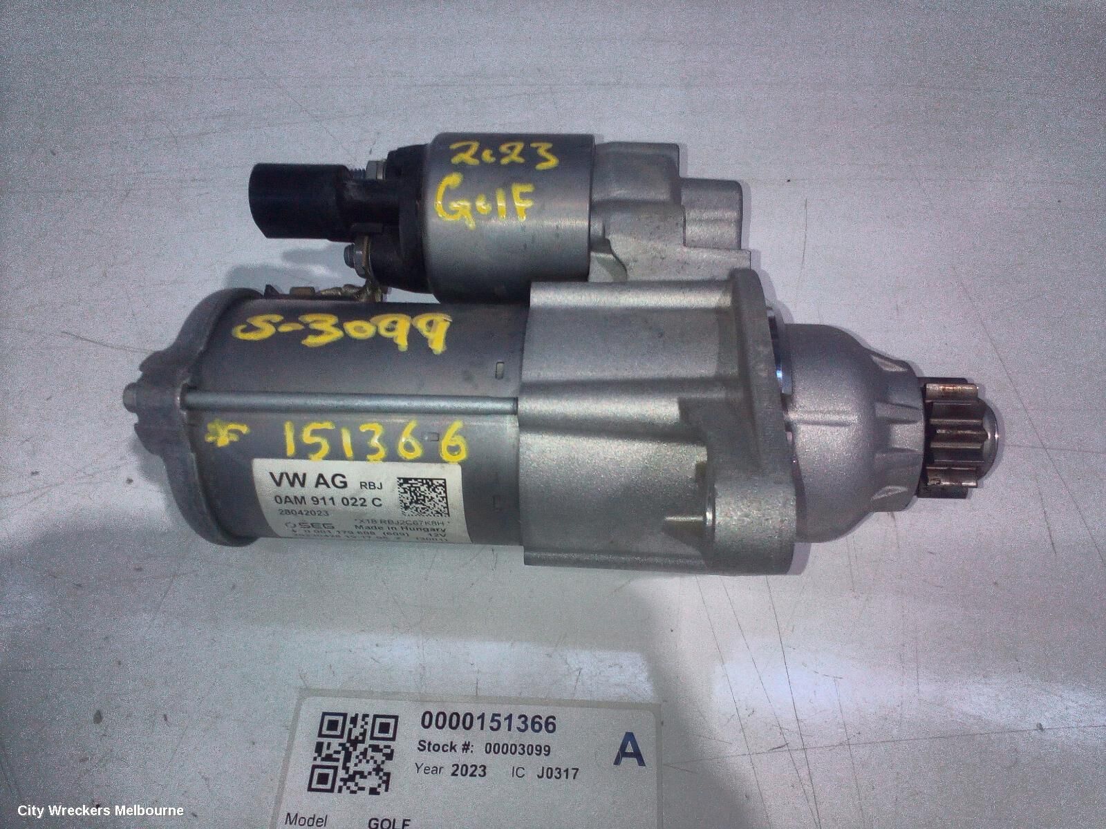 VOLKSWAGEN GOLF 2023 Starter