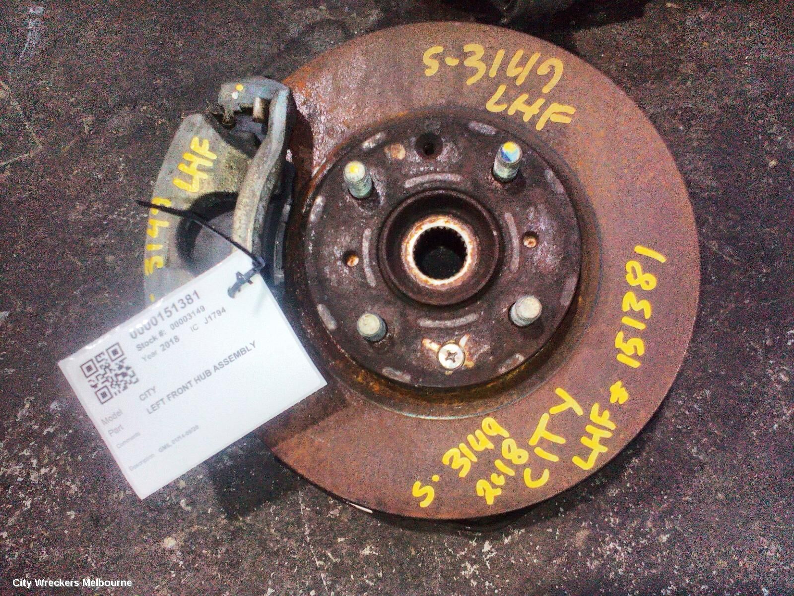 HONDA CITY 2018 Left Front Hub Assembly