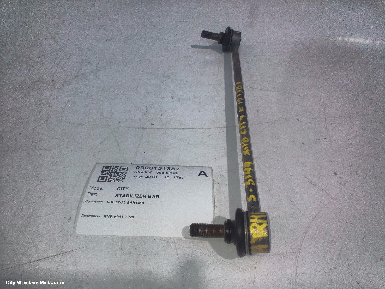 HONDA CITY 2018 Stabiliser Bar