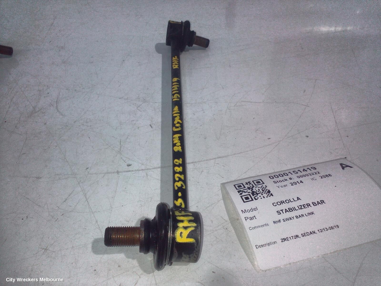 TOYOTA COROLLA 2014 Stabiliser Bar
