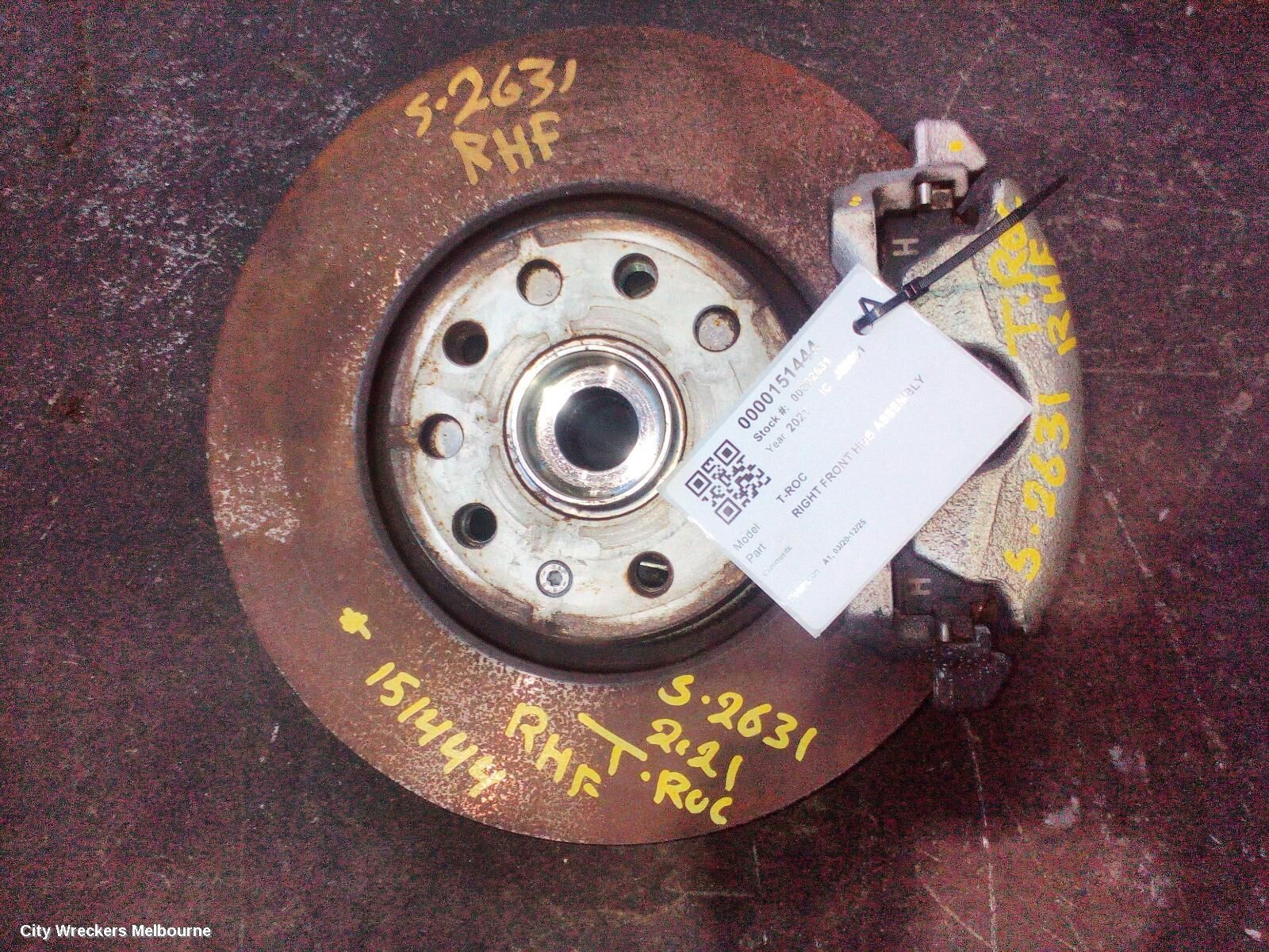 VOLKSWAGEN T-ROC 2021 Right Front Hub Assembly