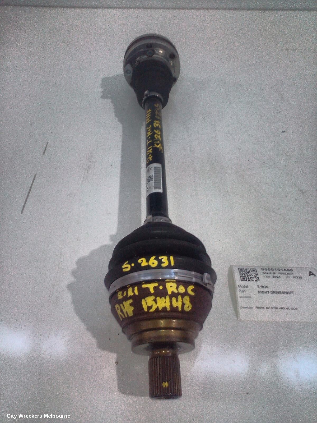 VOLKSWAGEN T-ROC 2021 Right Driveshaft