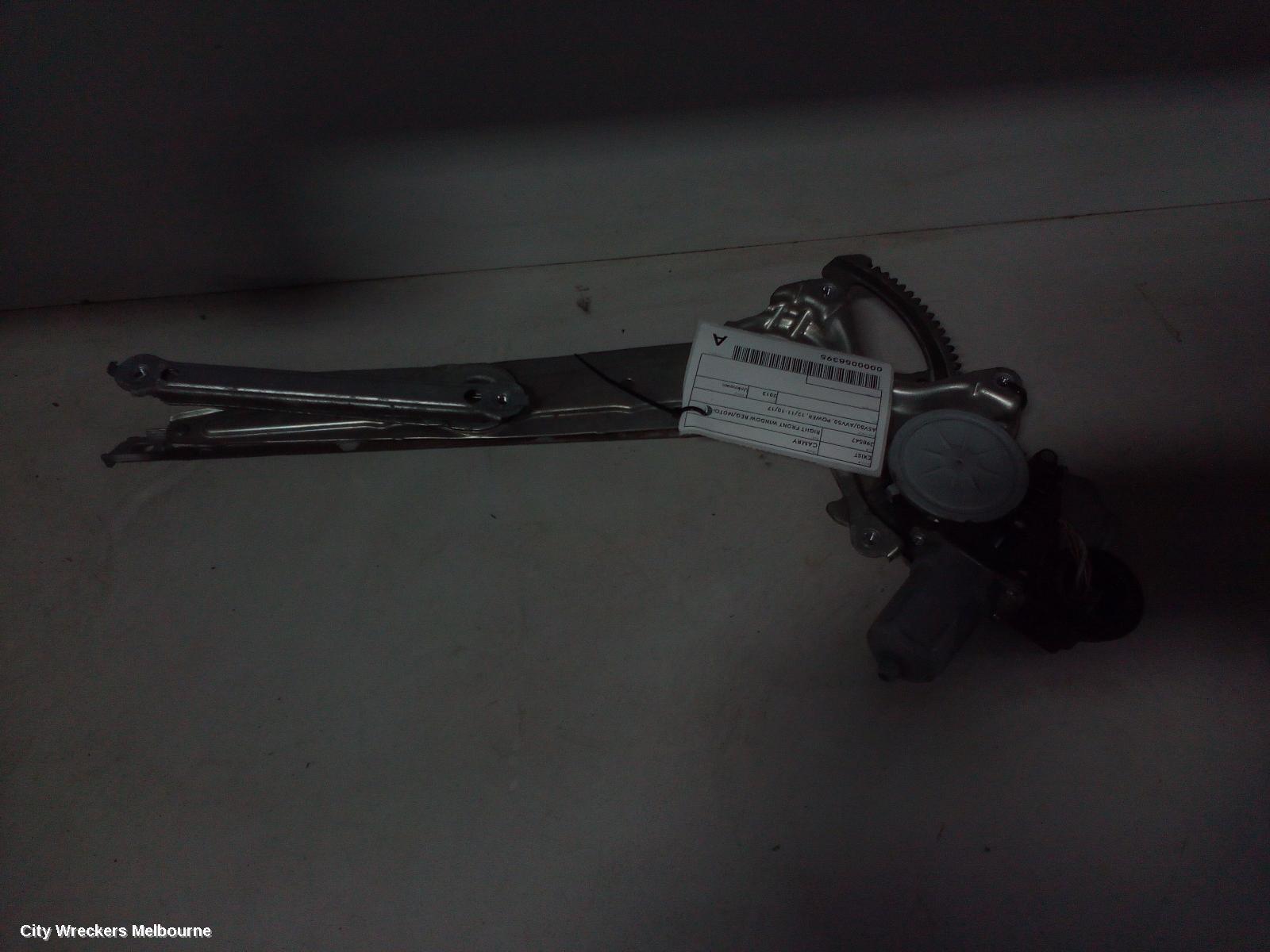 TOYOTA CAMRY 2013 Right Front Window Reg/Motor