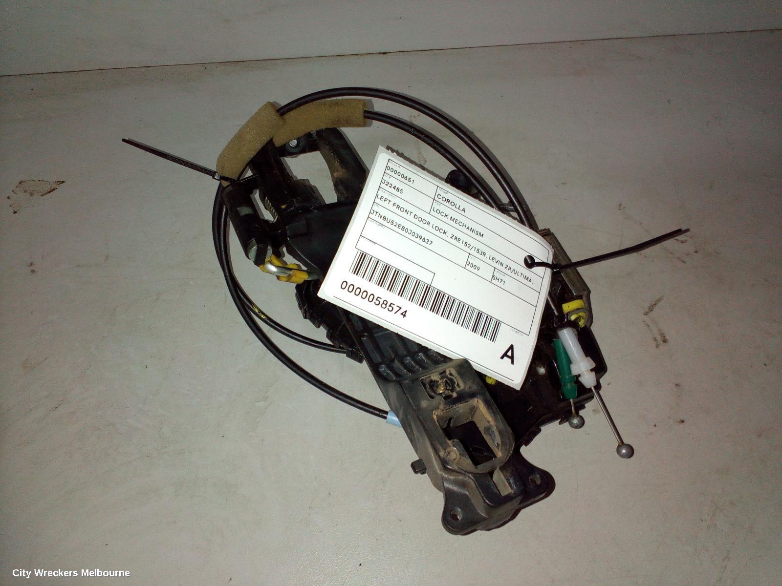 TOYOTA COROLLA 2009 Door/Boot/Gate Lock