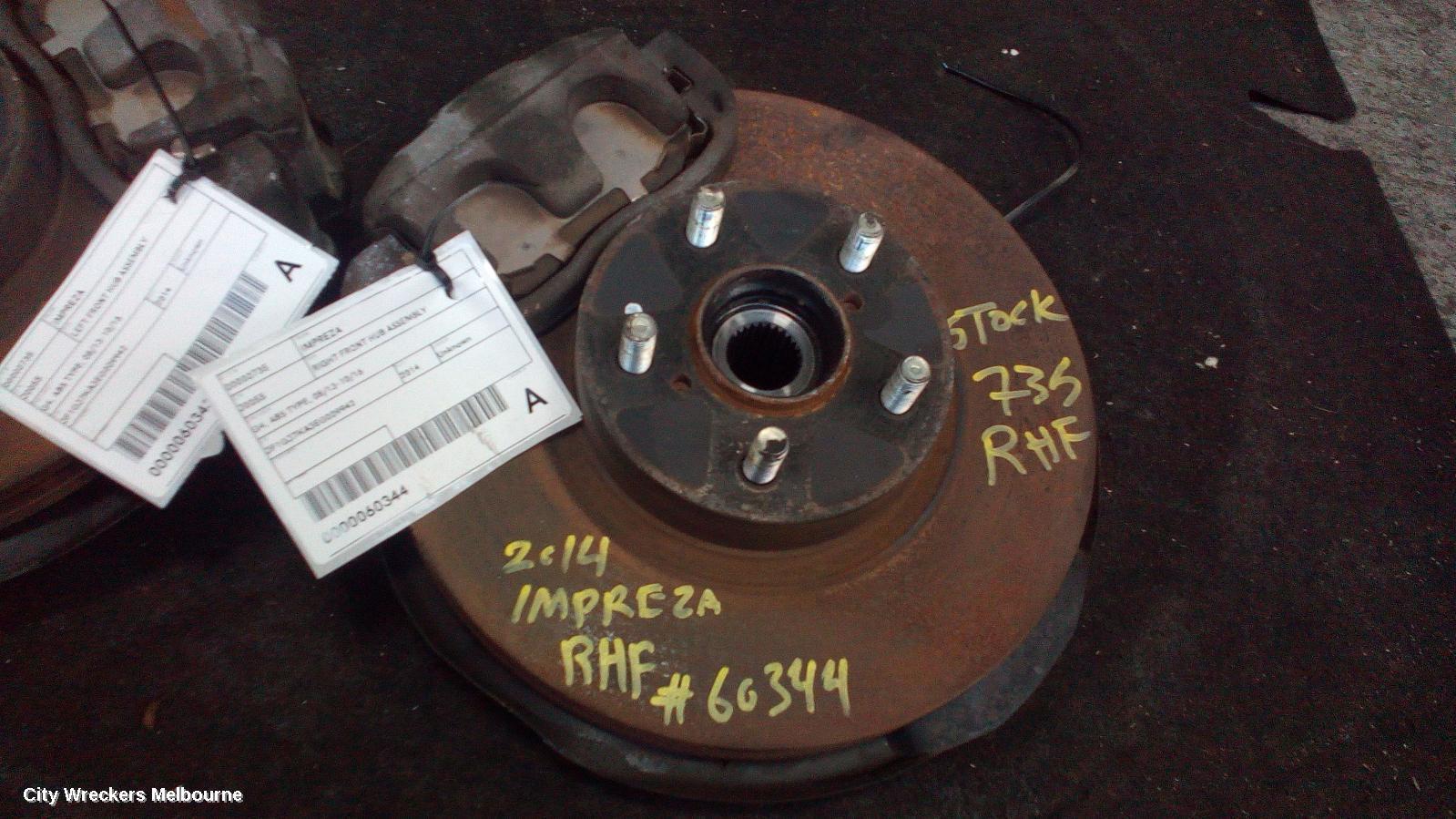 SUBARU IMPREZA 2014 Right Front Hub Assembly