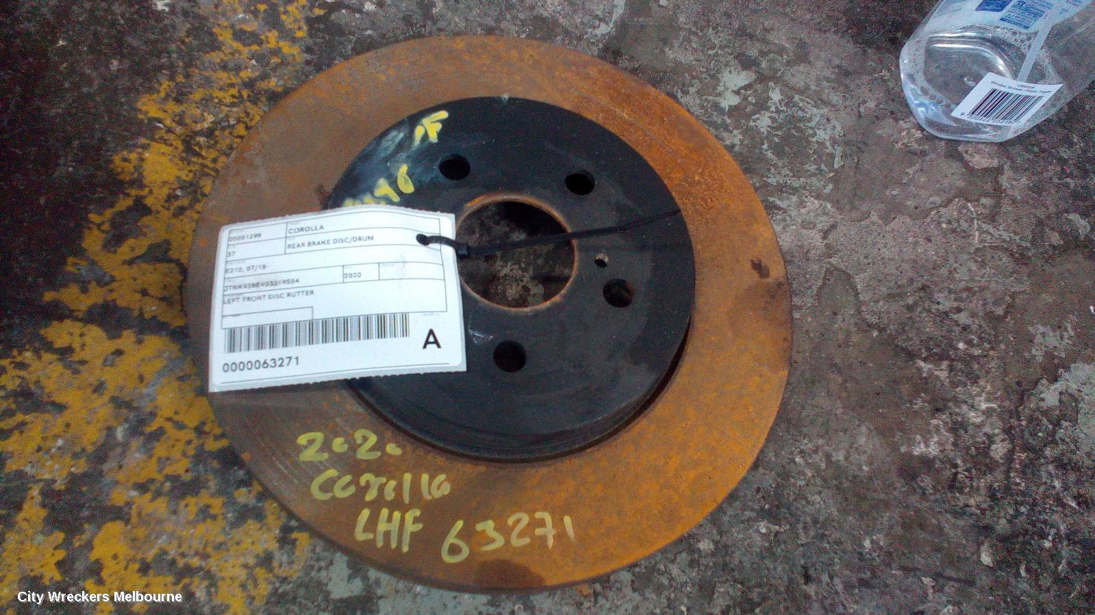 TOYOTA COROLLA 2020 Rear Brake Disc/Drum