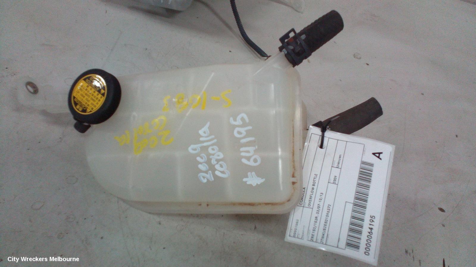 TOYOTA COROLLA 2009 Overflow Bottle