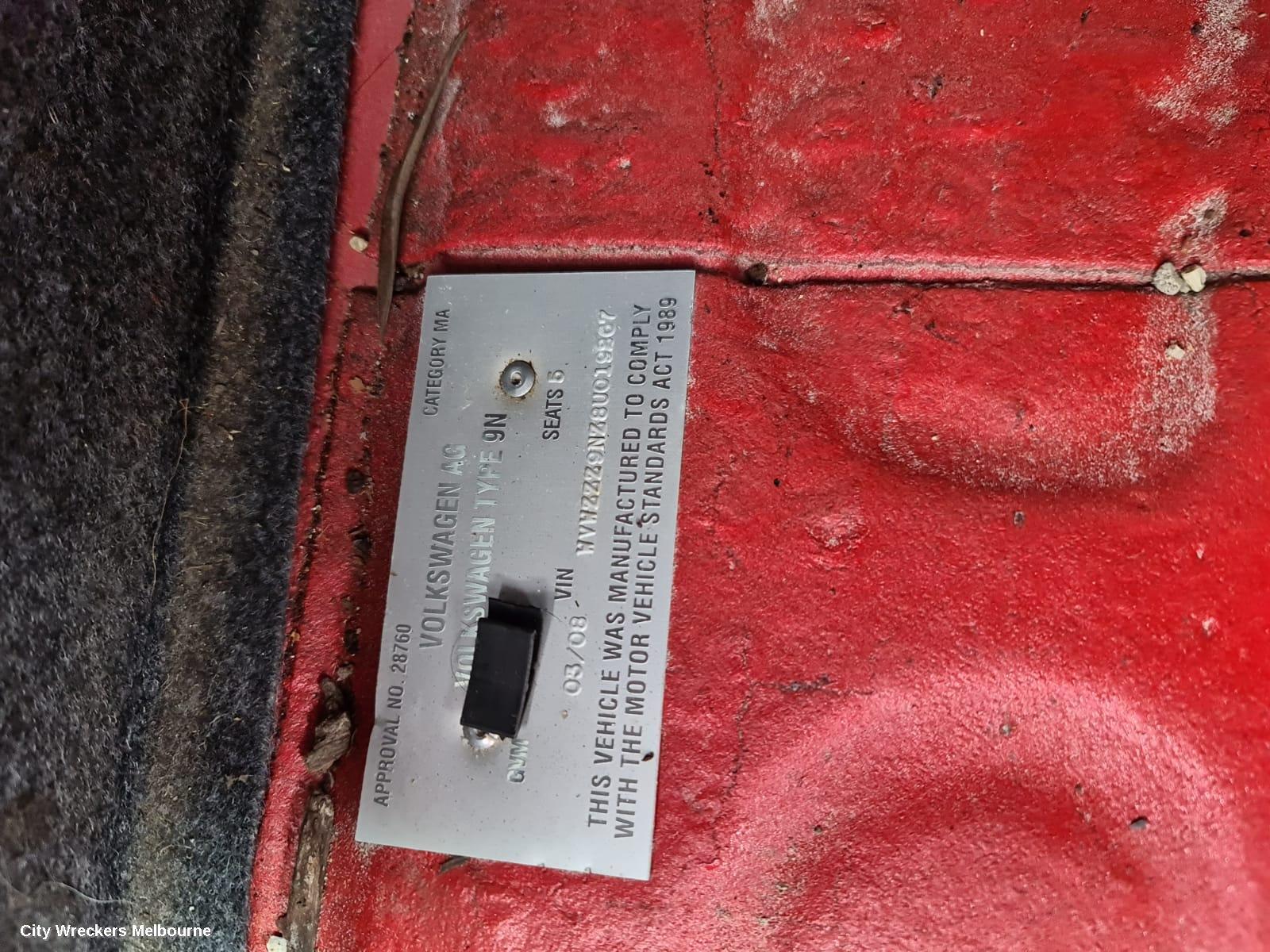 VOLKSWAGEN POLO 2008 Left Rear Door/Sliding