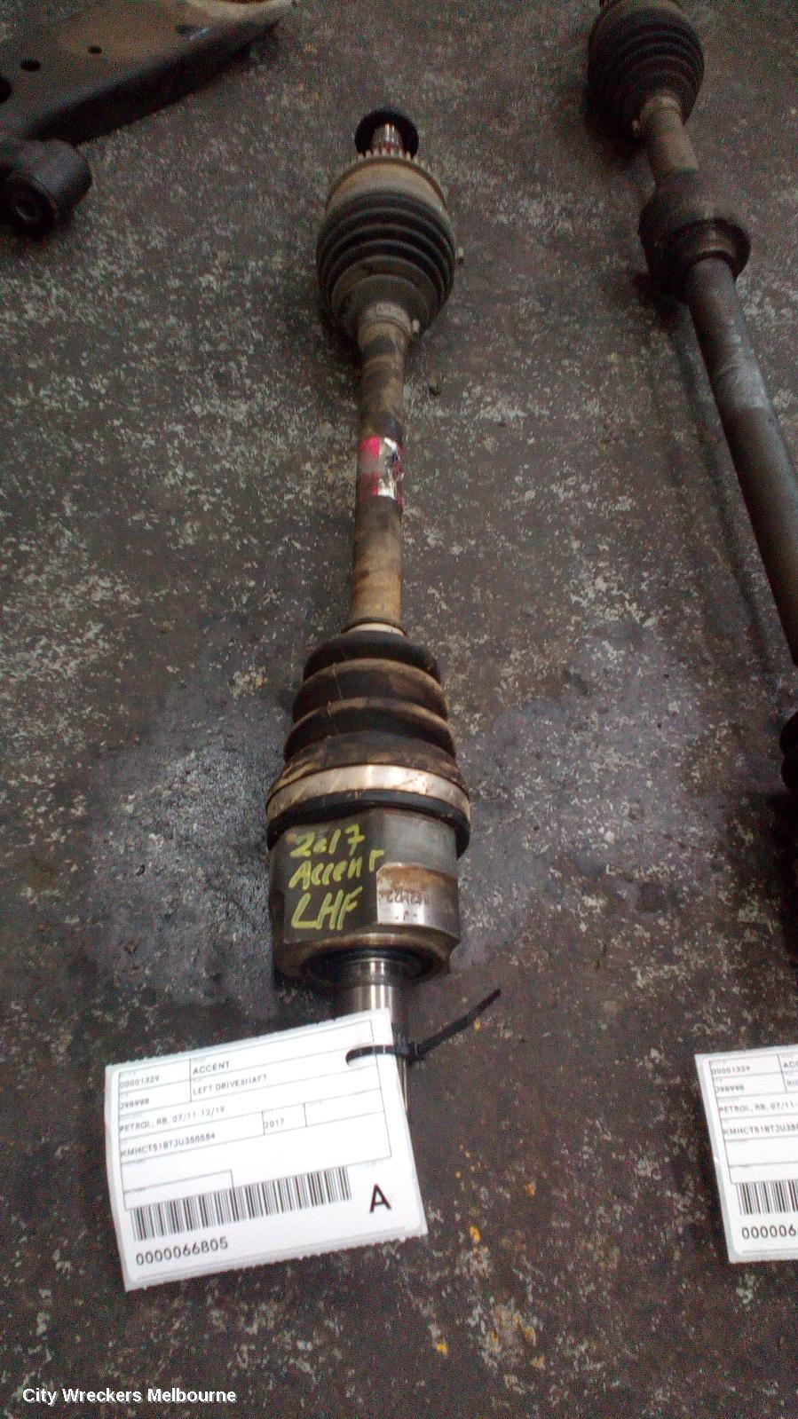 HYUNDAI ACCENT 2017 Left Driveshaft
