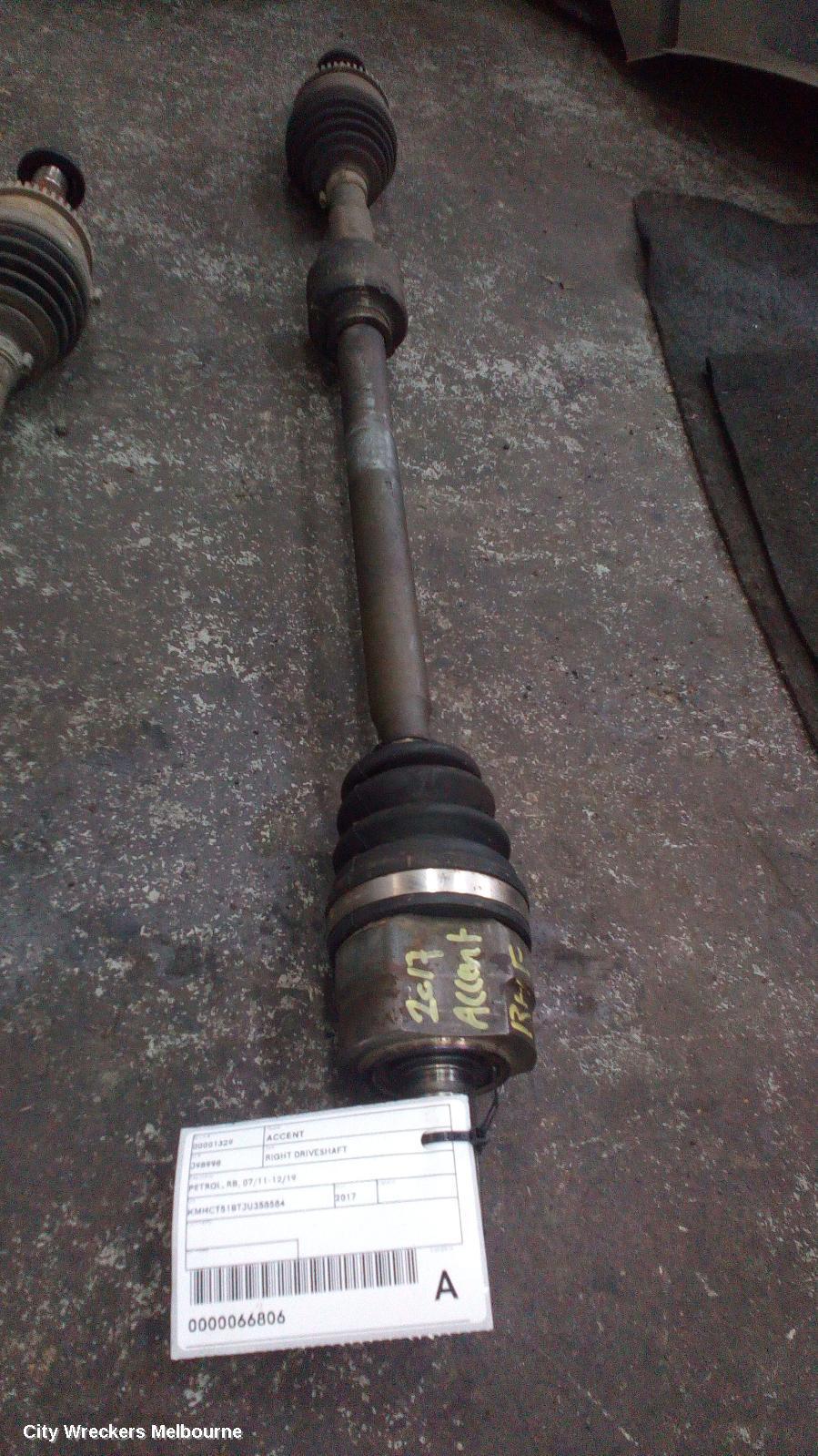 HYUNDAI ACCENT 2017 Right Driveshaft