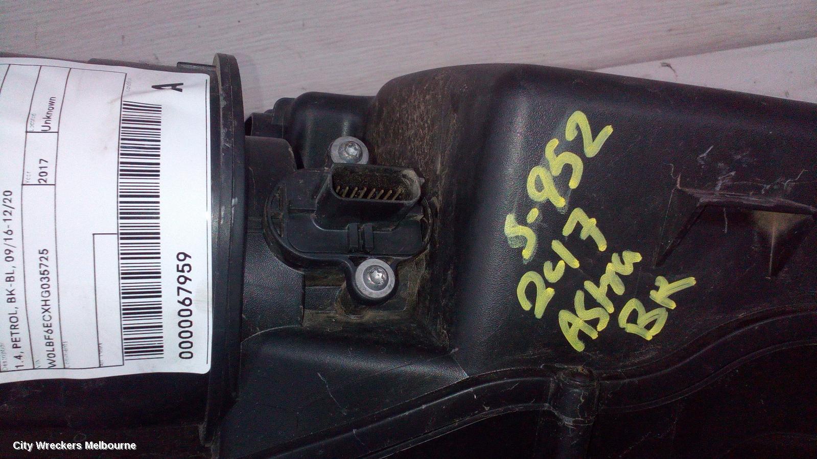 HOLDEN ASTRA 2017 Air Flow Meter