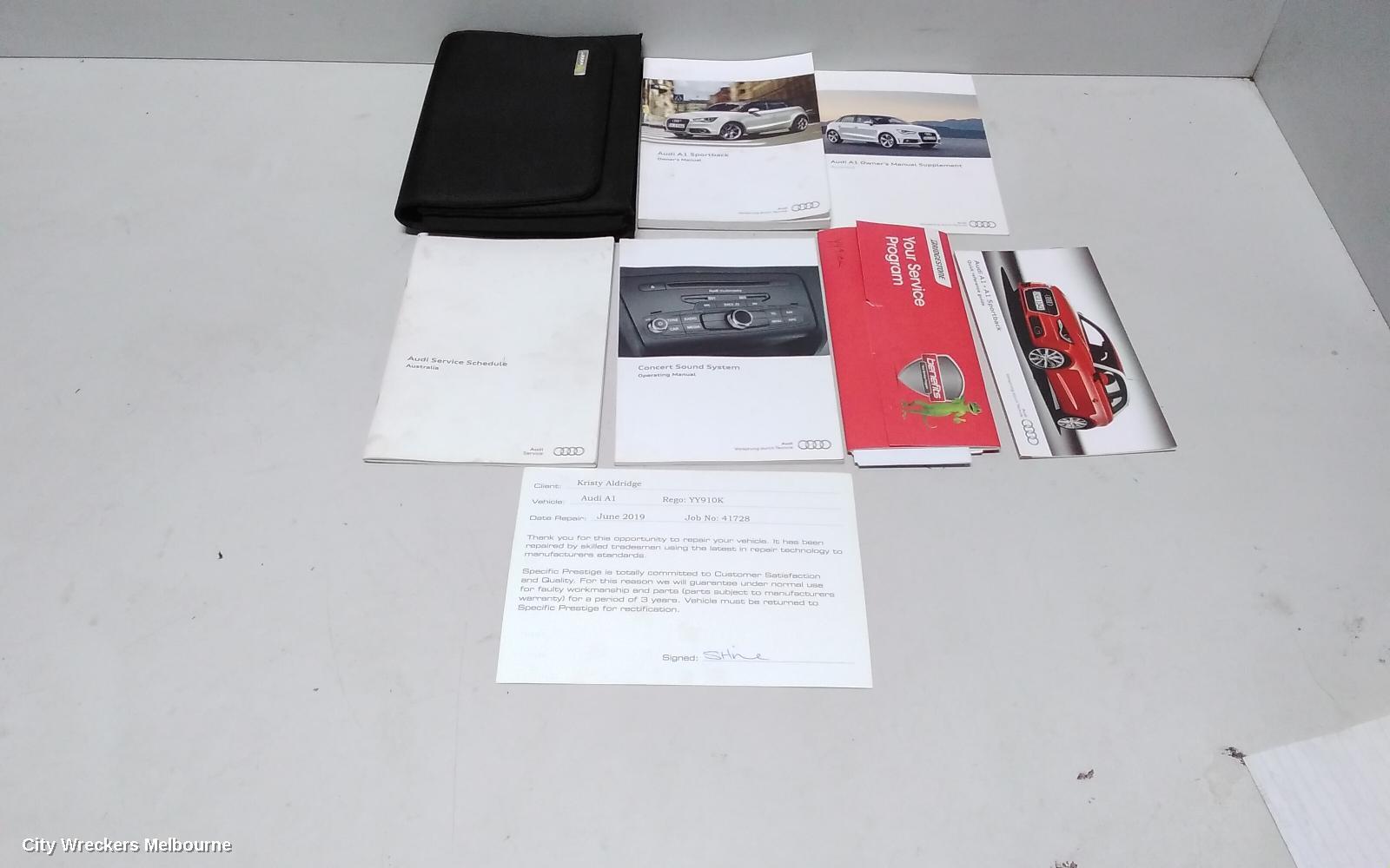 AUDI A1 2012 Owners Handbook