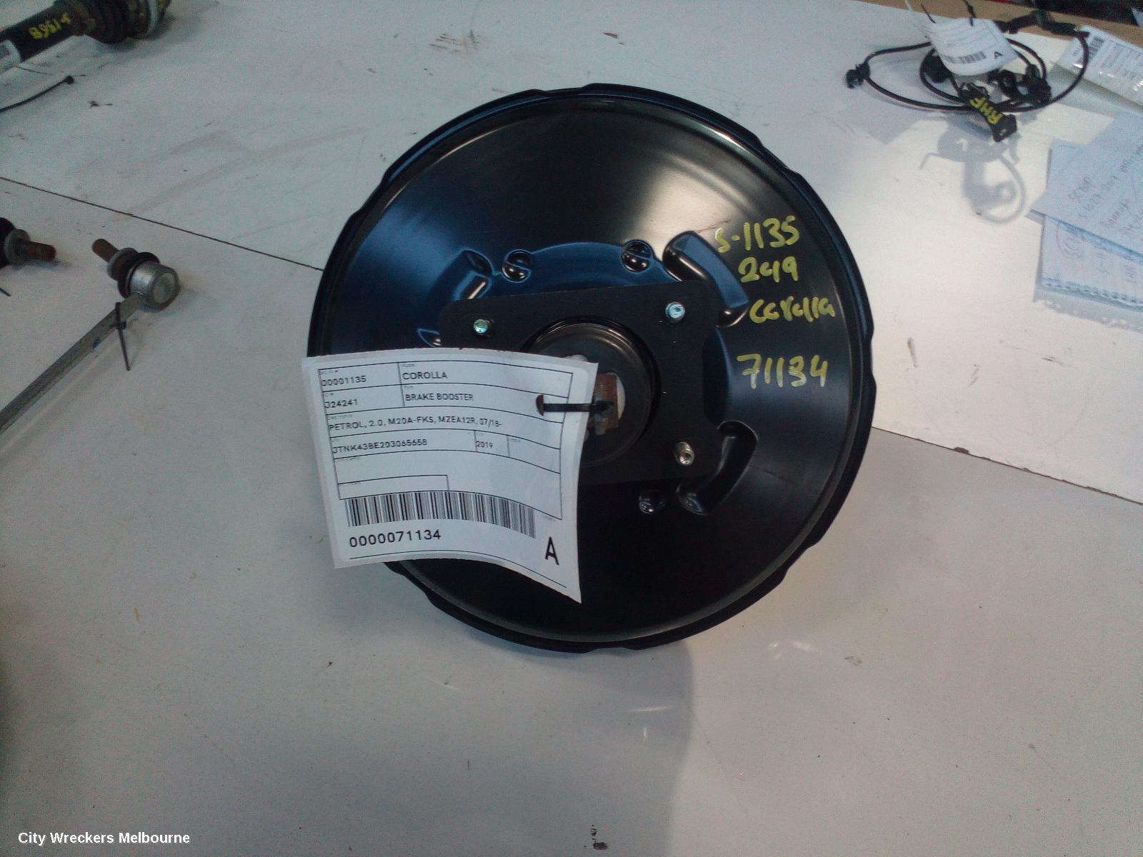 TOYOTA COROLLA 2019 Brake Booster