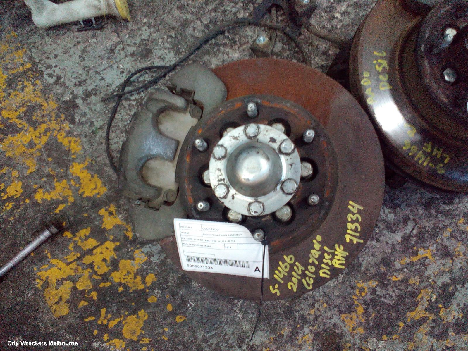 HOLDEN COLORADO 2014 Right Front Hub Assembly