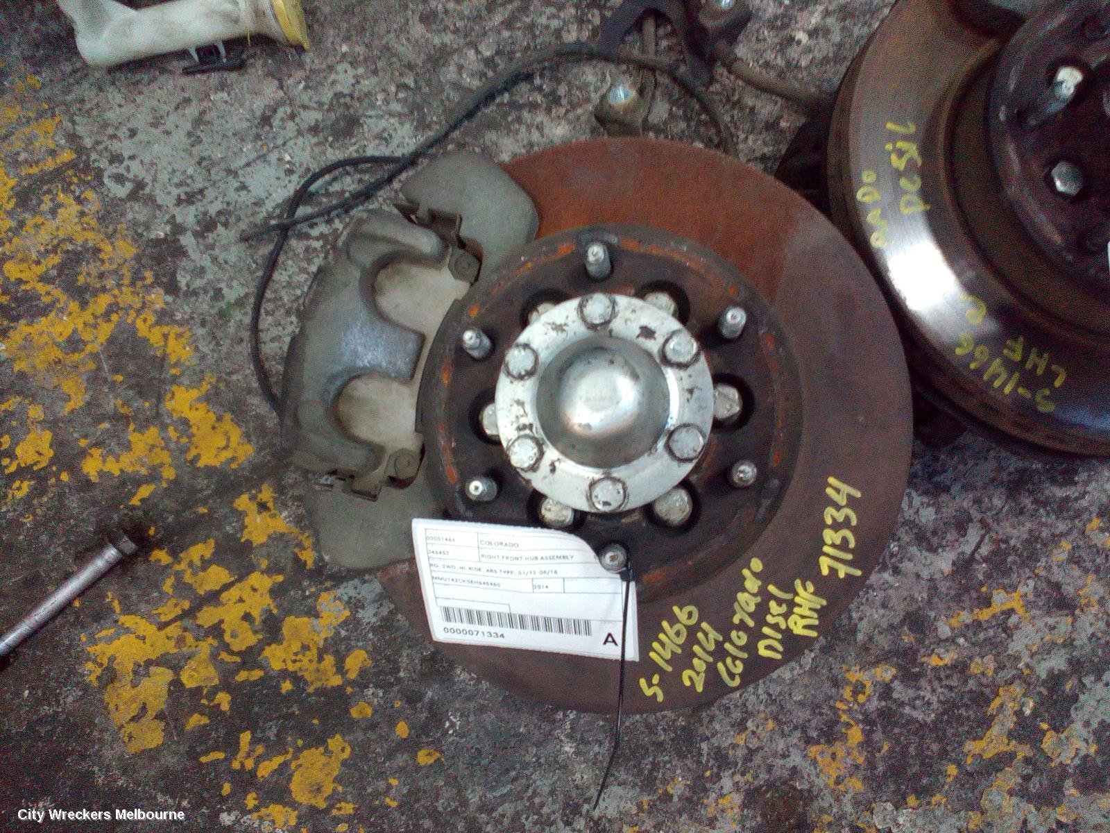 HOLDEN COLORADO 2014 Right Front Hub Assembly