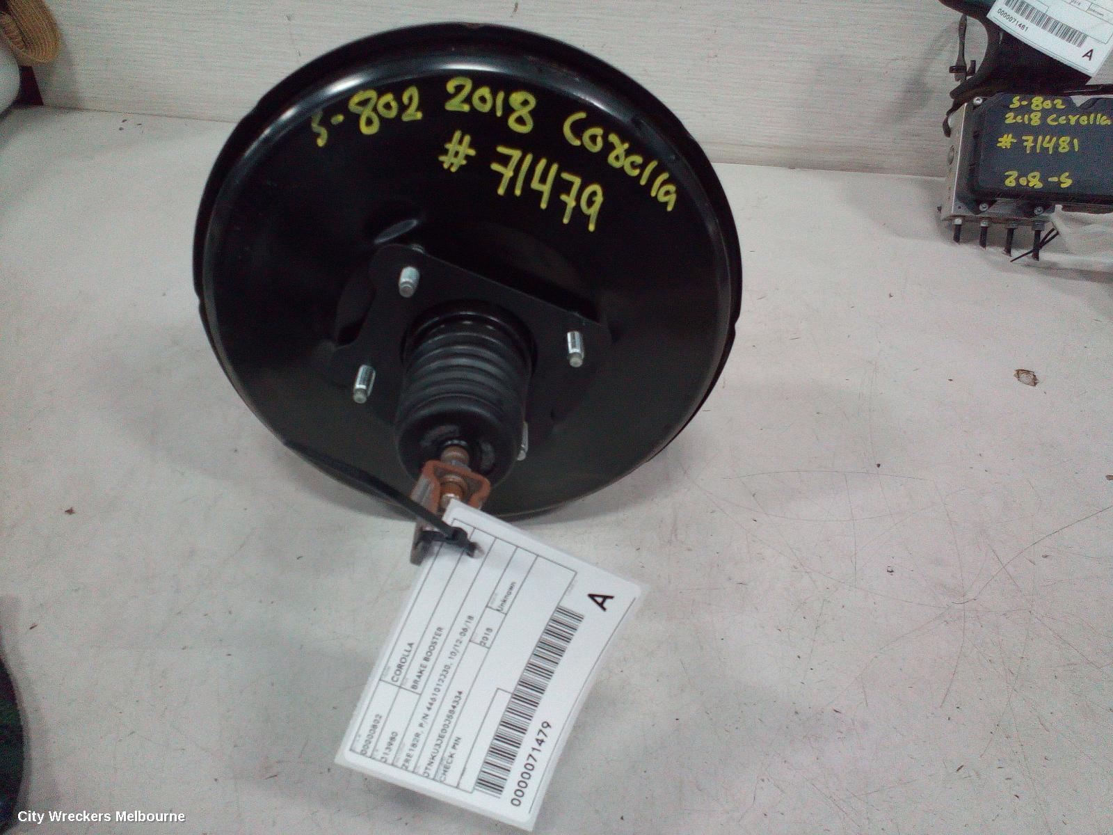 TOYOTA COROLLA 2018 Brake Booster
