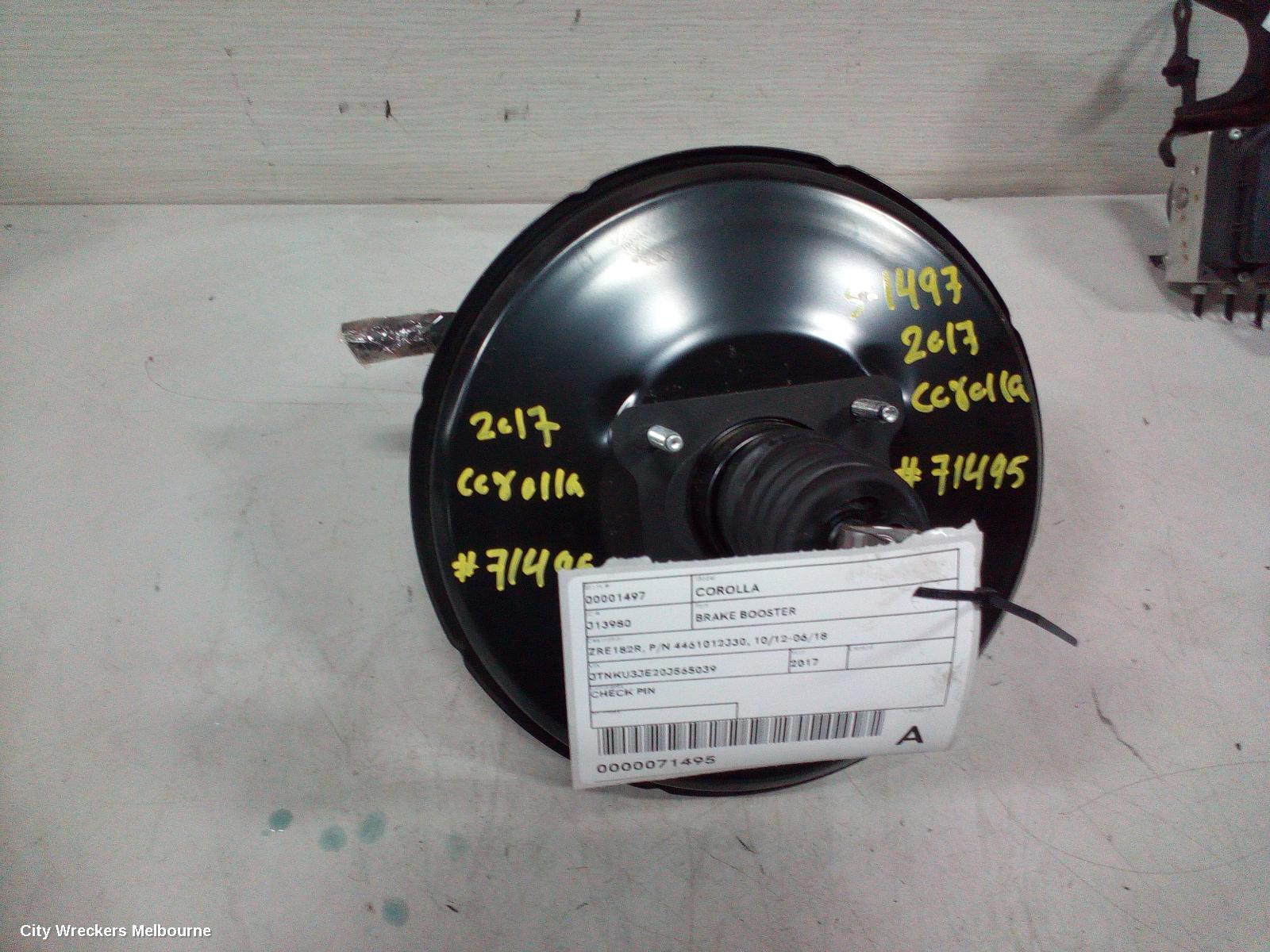 TOYOTA COROLLA 2017 Brake Booster