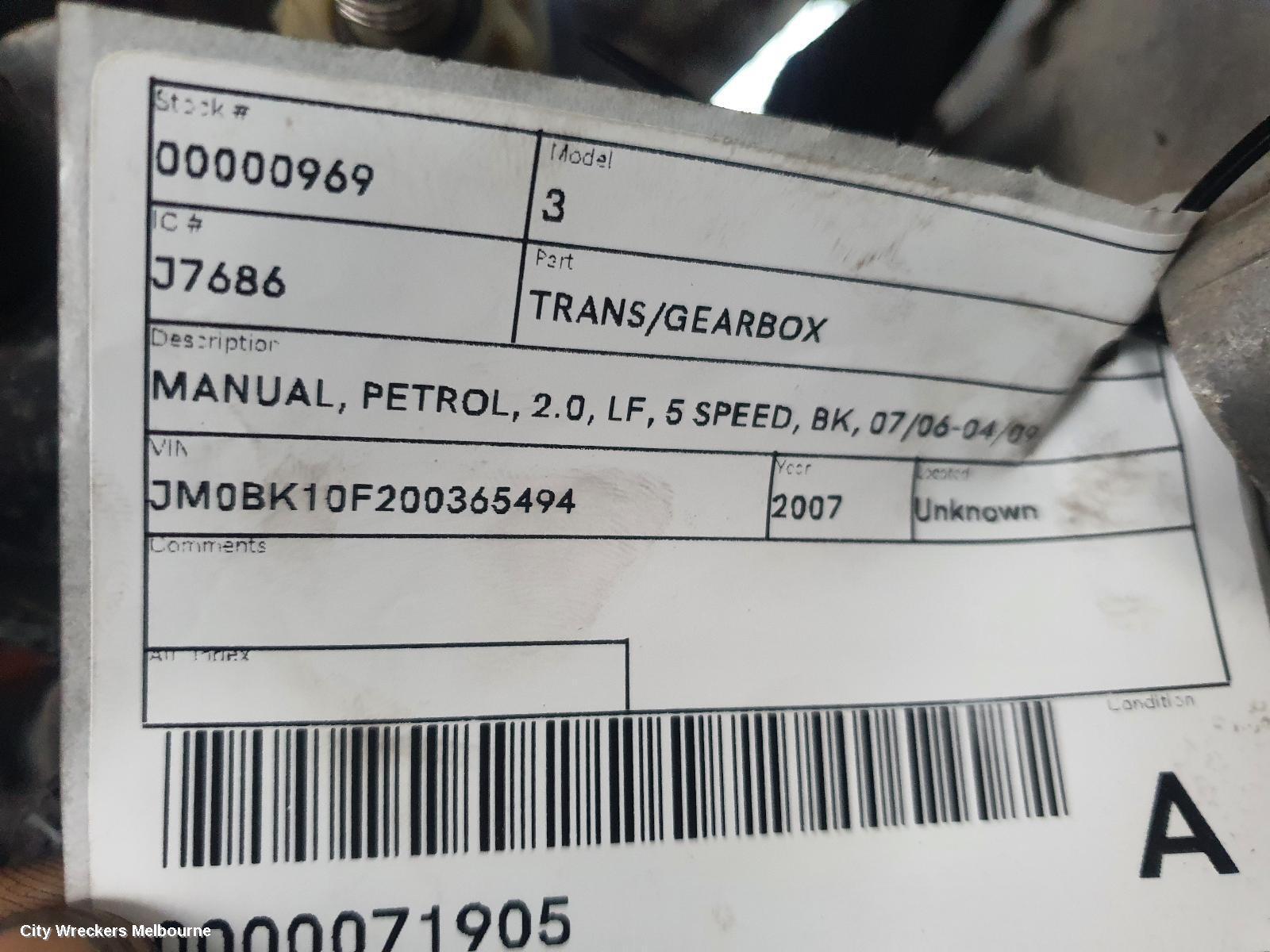 MAZDA 3 2007 Trans/Gearbox