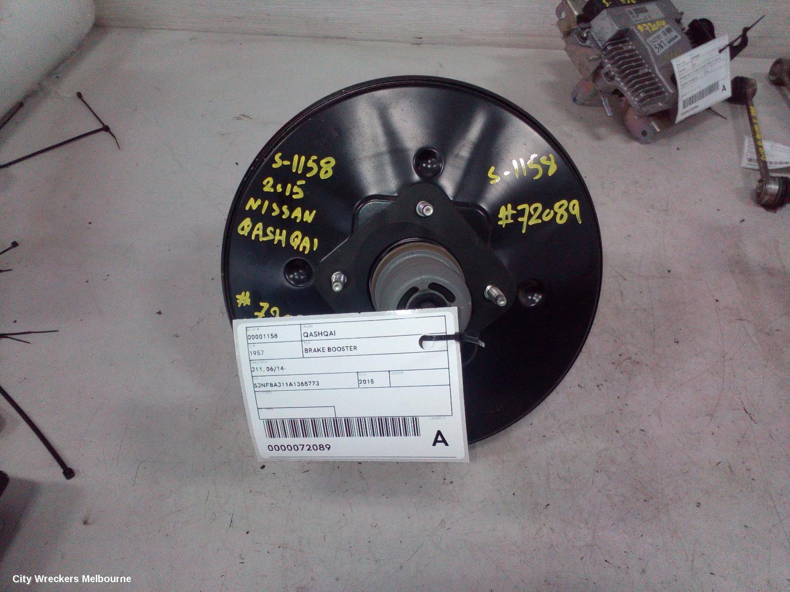 NISSAN QASHQAI 2015 Brake Booster