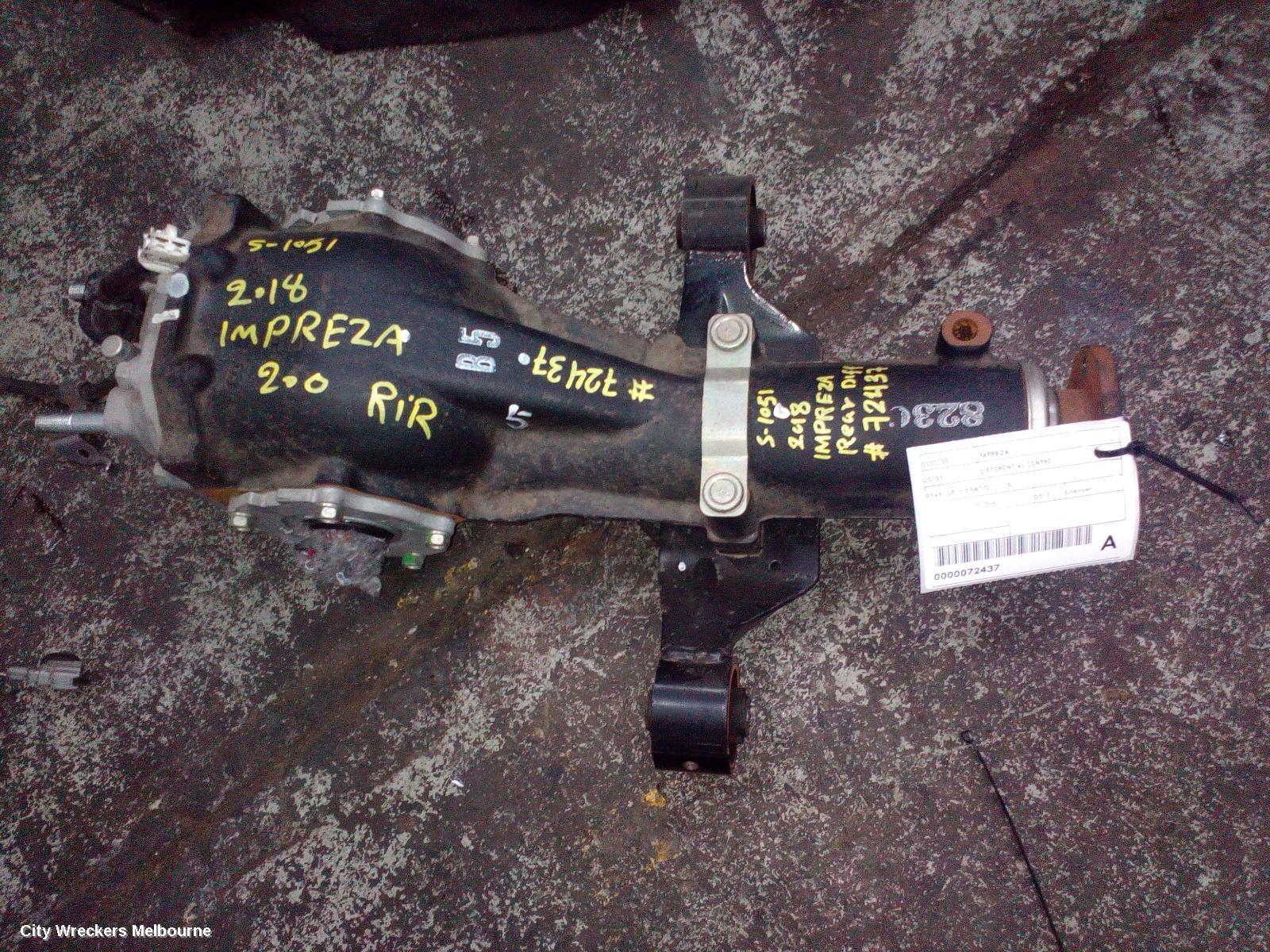 SUBARU IMPREZA 2017 Differential Centre