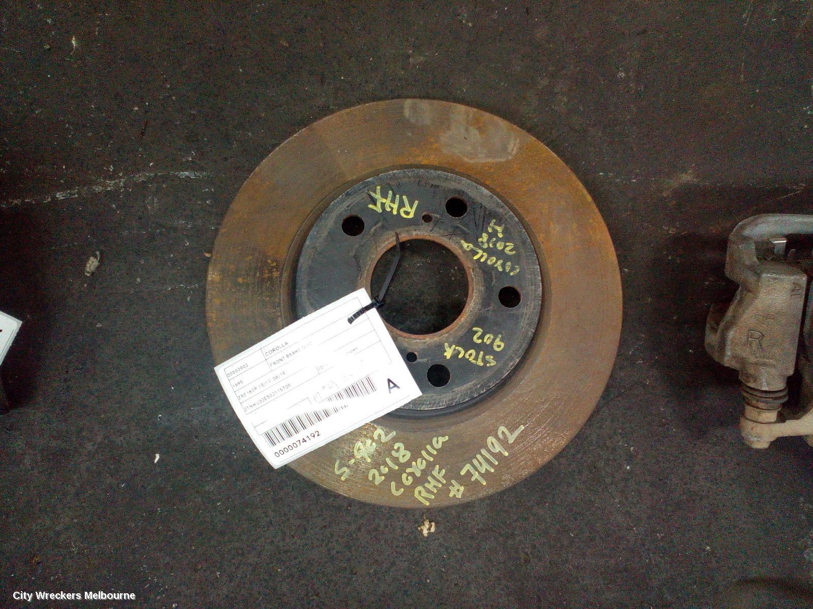 TOYOTA COROLLA 2018 Front Brake Disc/Drm