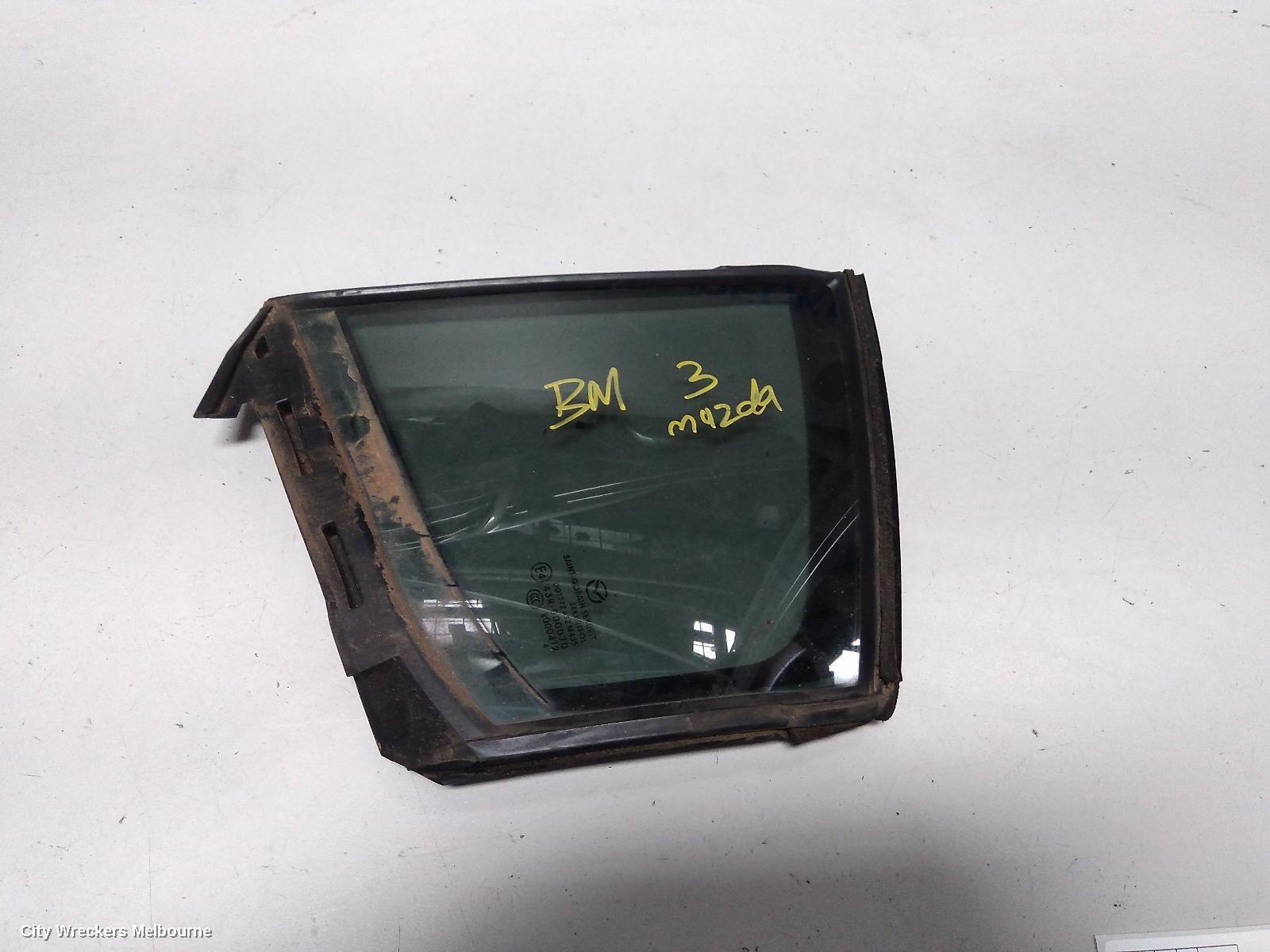MAZDA 3 2015 Left Rear 1/4 Door Glass