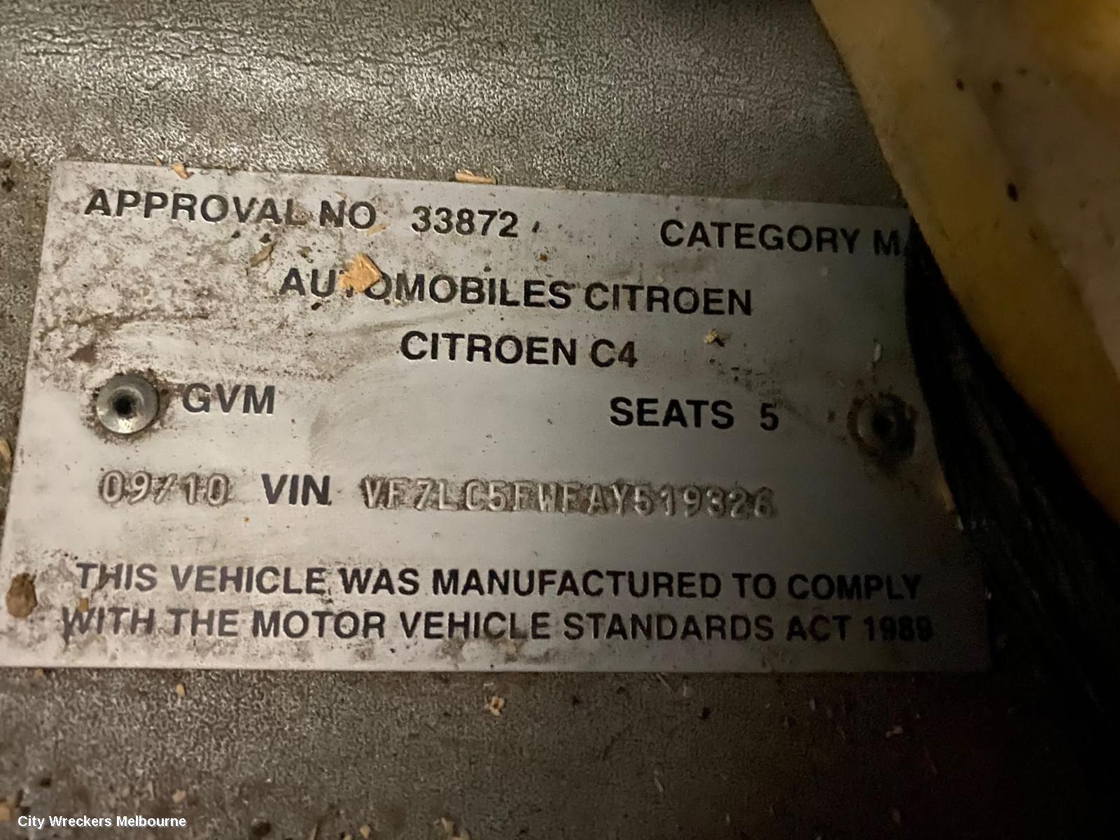 CITROEN C4 2010 Right Guard