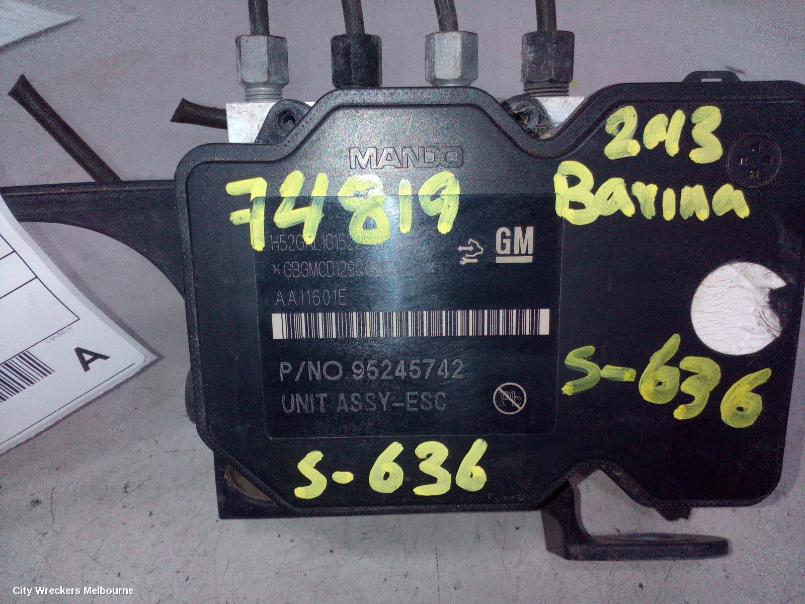 HOLDEN BARINA 2013 Abs Pump/Modulator