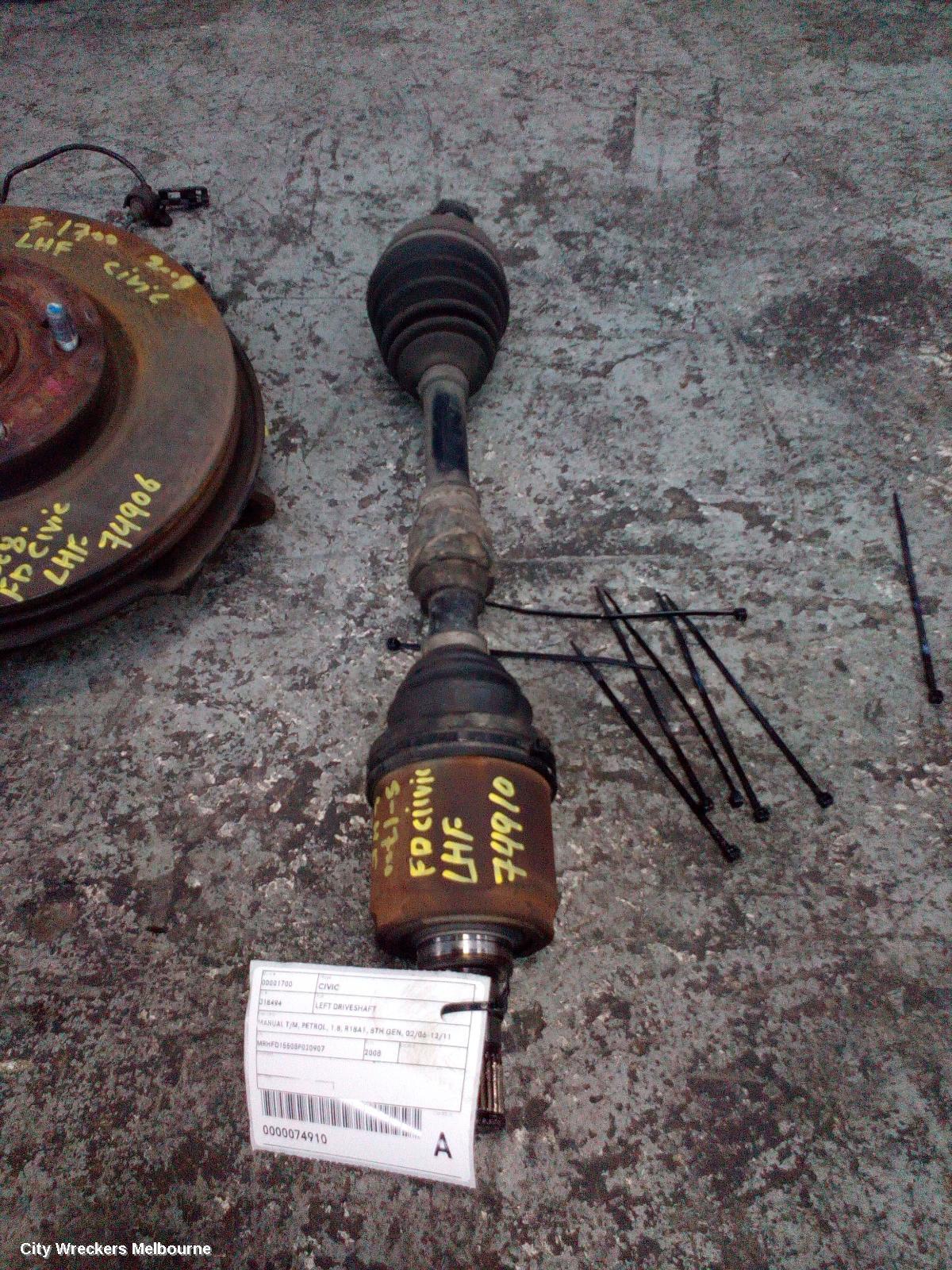 HONDA CIVIC 2008 Left Driveshaft