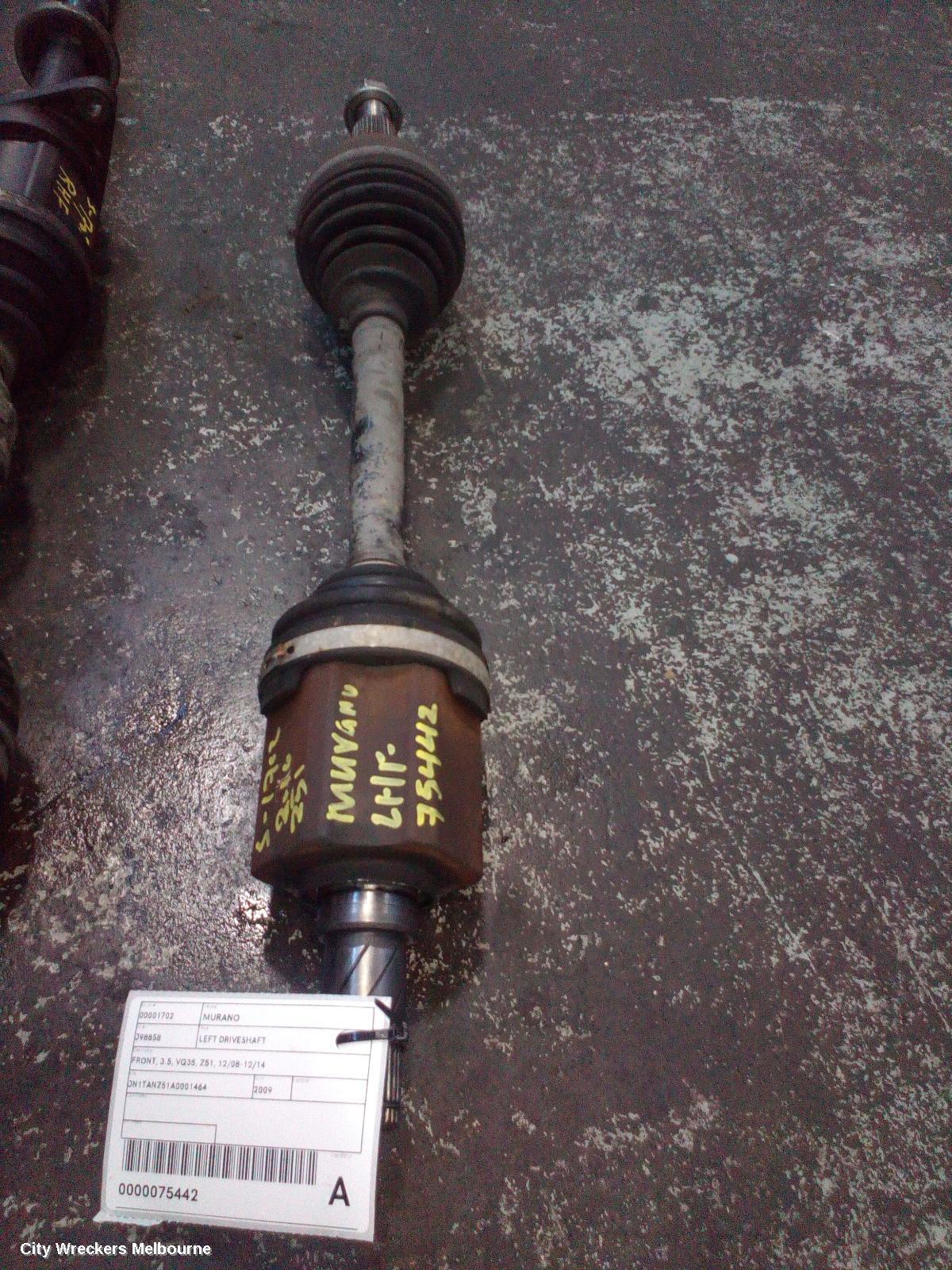 NISSAN MURANO 2009 Left Driveshaft