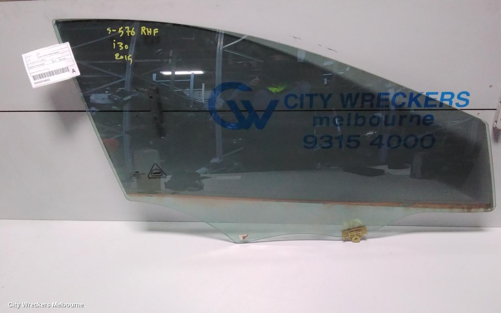 HYUNDAI I30 2016 Right Front Door Window