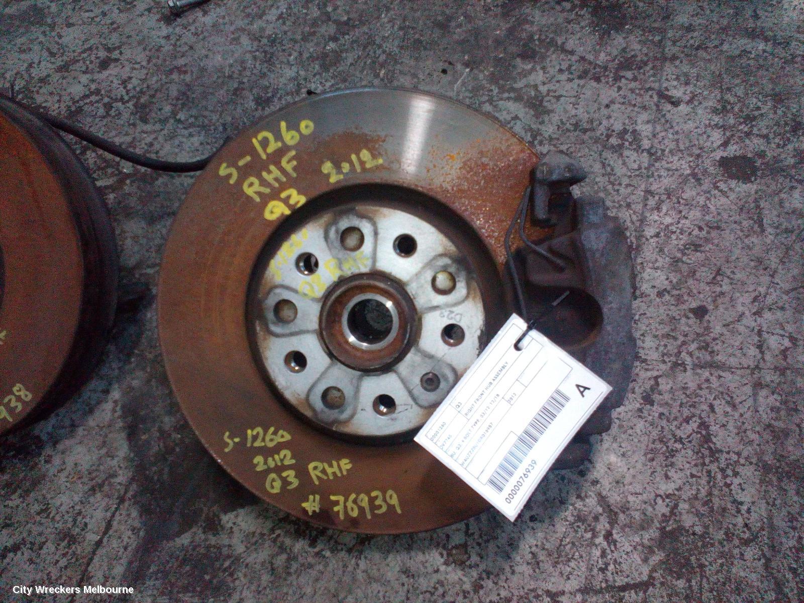 AUDI Q3 2012 Right Front Hub Assembly